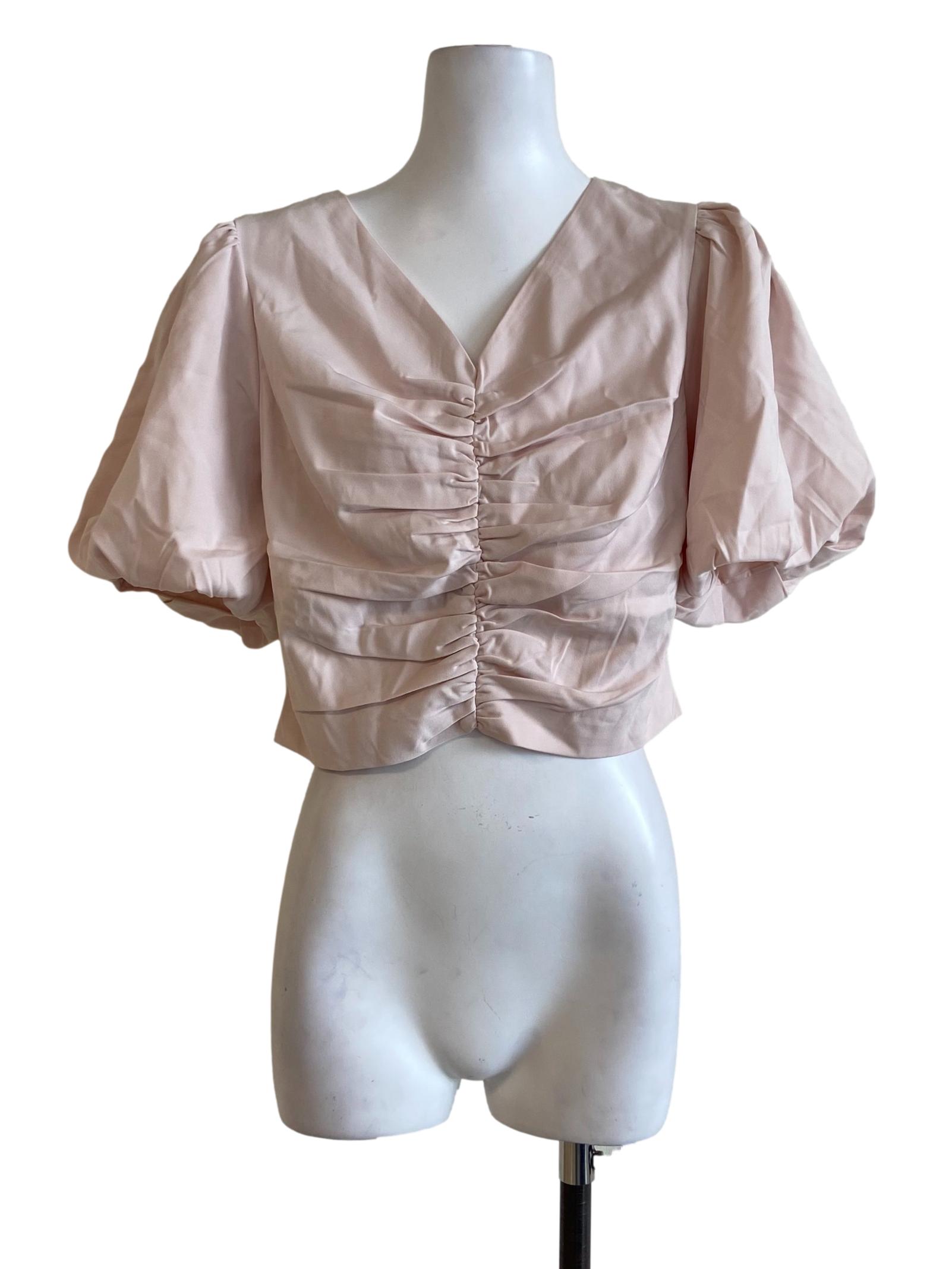 Lace Juliet Sleeve Twill Blouse