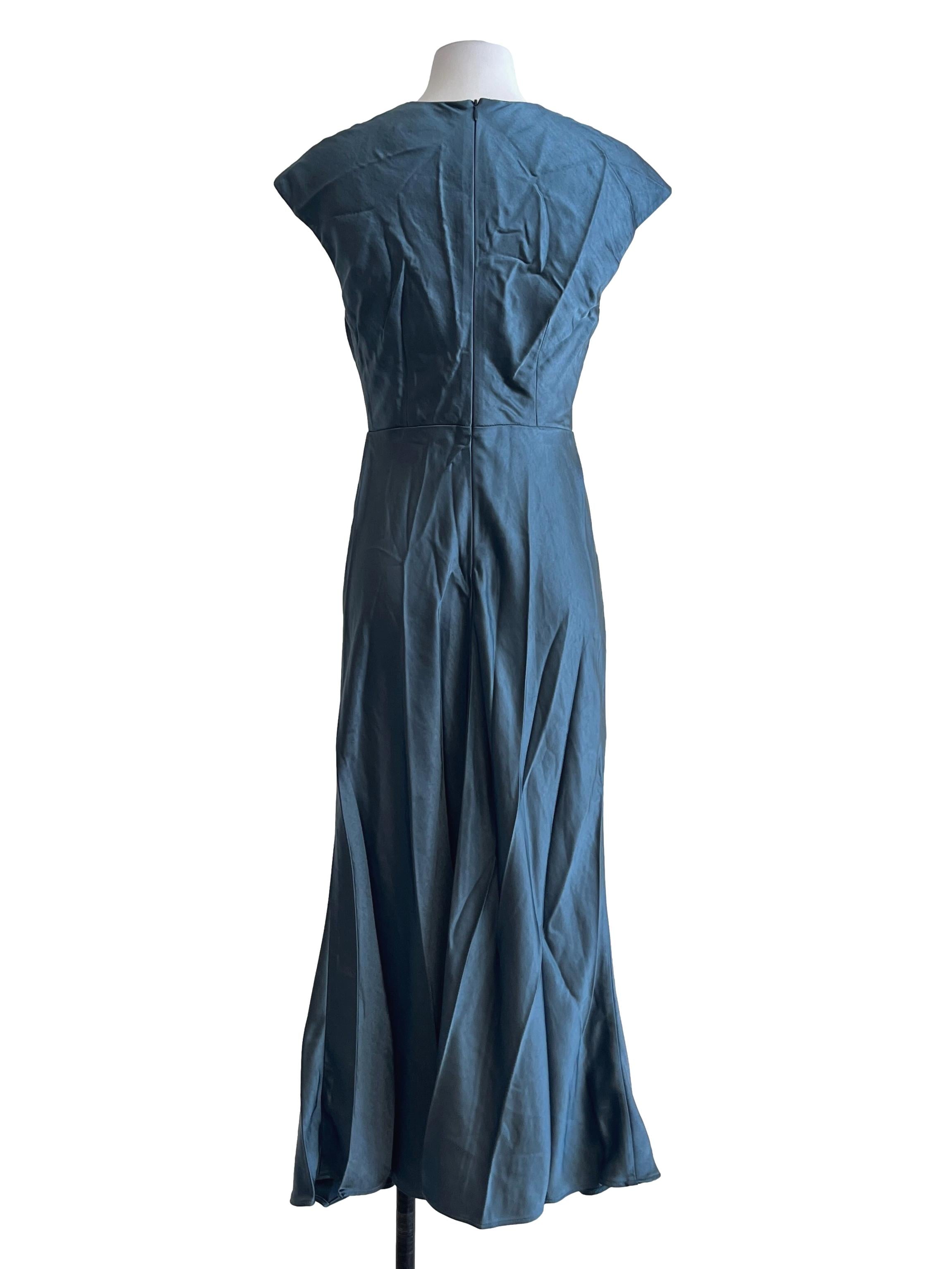 Ocean Blue V-Neck Sleeveless Dress