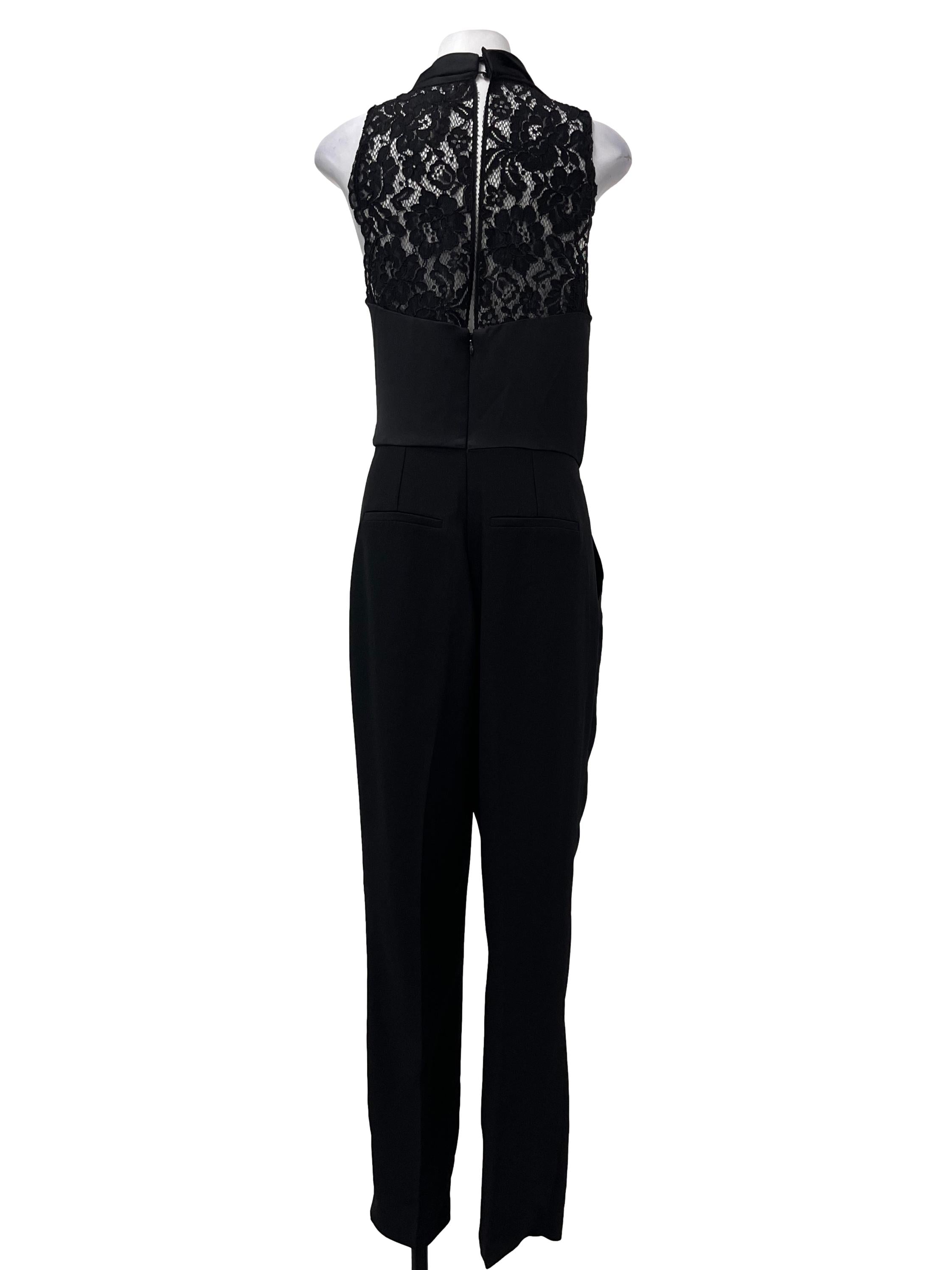 Black Lace V-Neck Jumpsuit