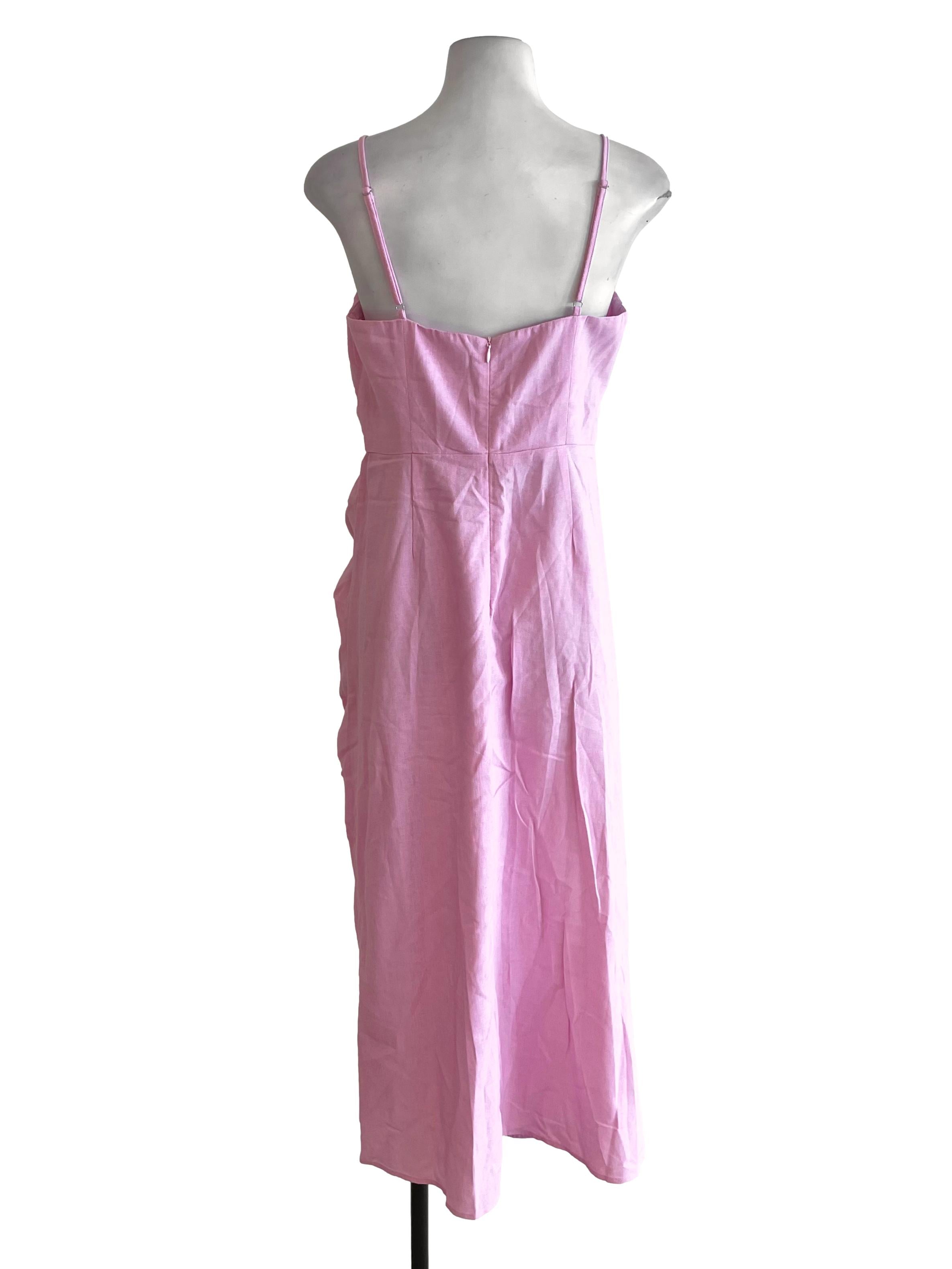 Pink Scrunch Slip Dress