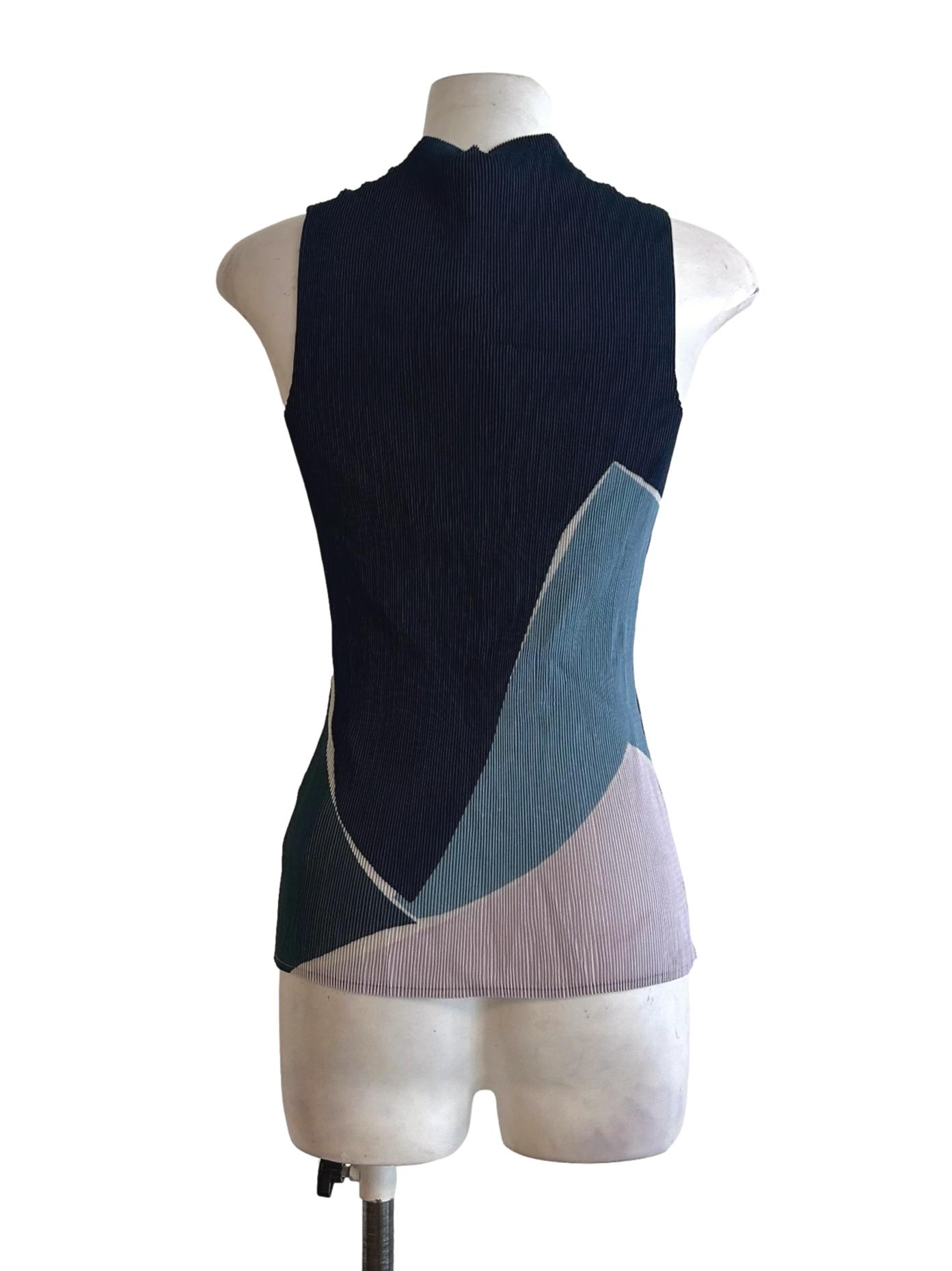Plissé Pleated Mock-Neck Top OSN