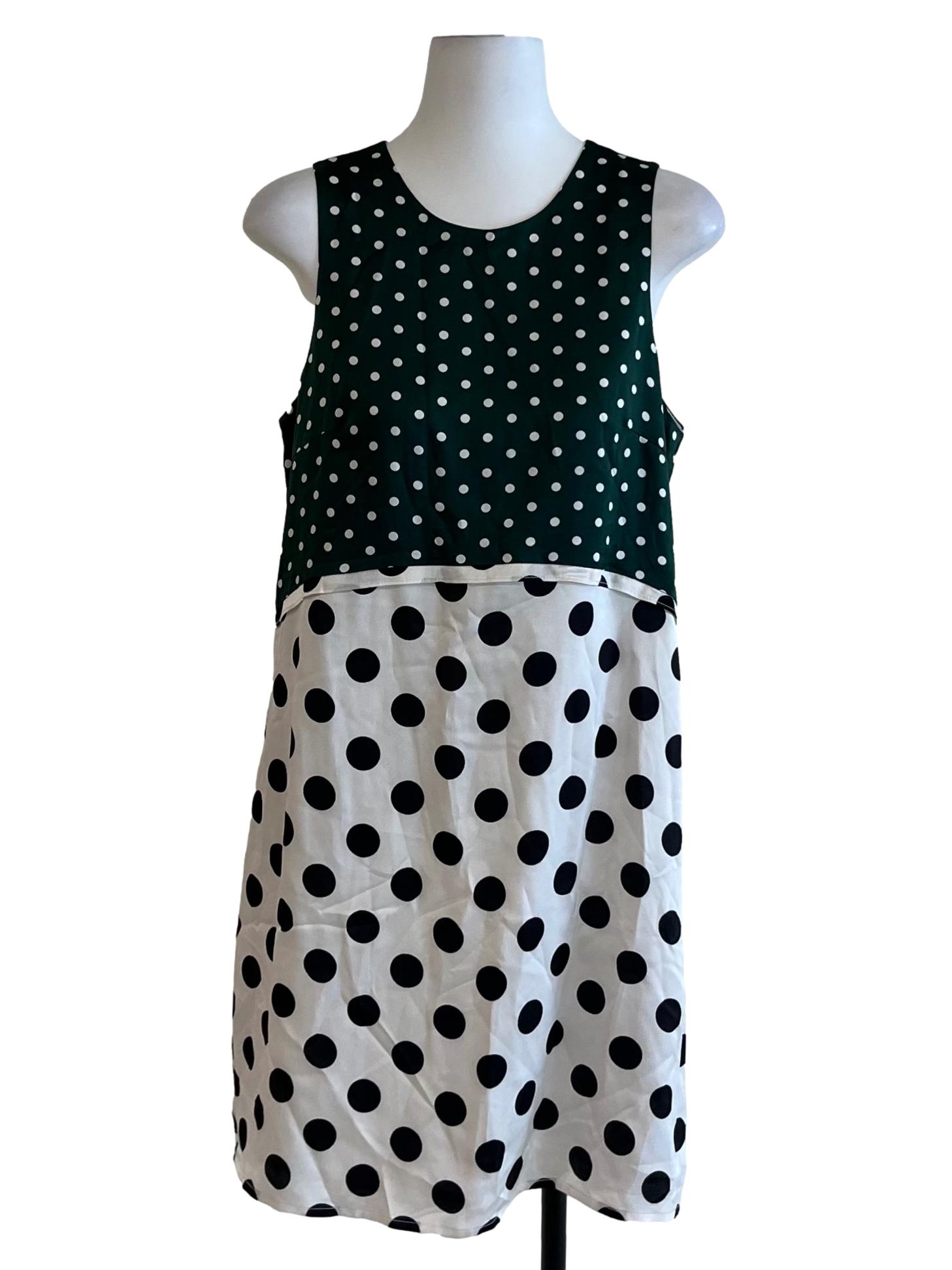 Pine Green Polka Dot Shift Dress