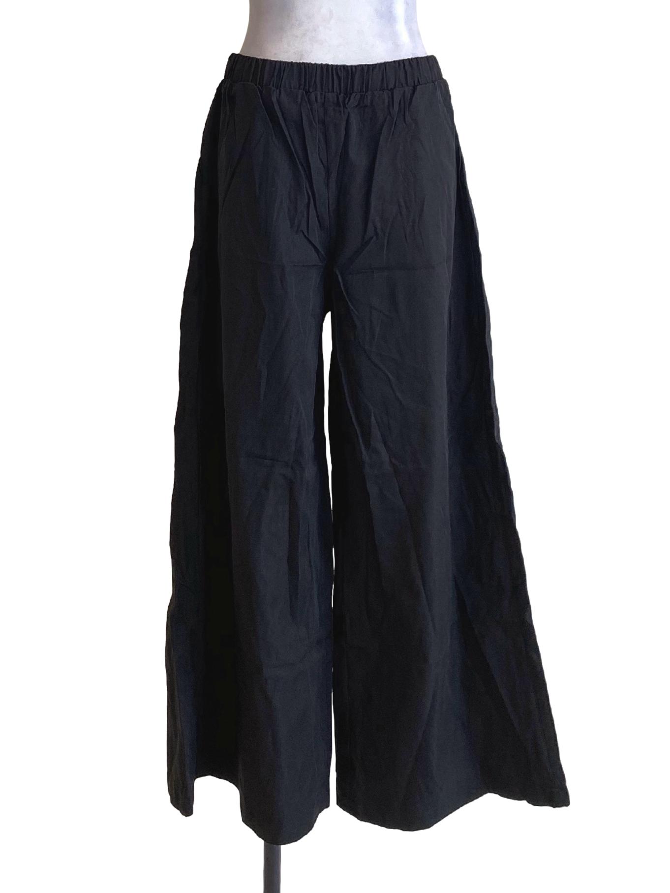 Jet Black High Waisted Loose Track Pants