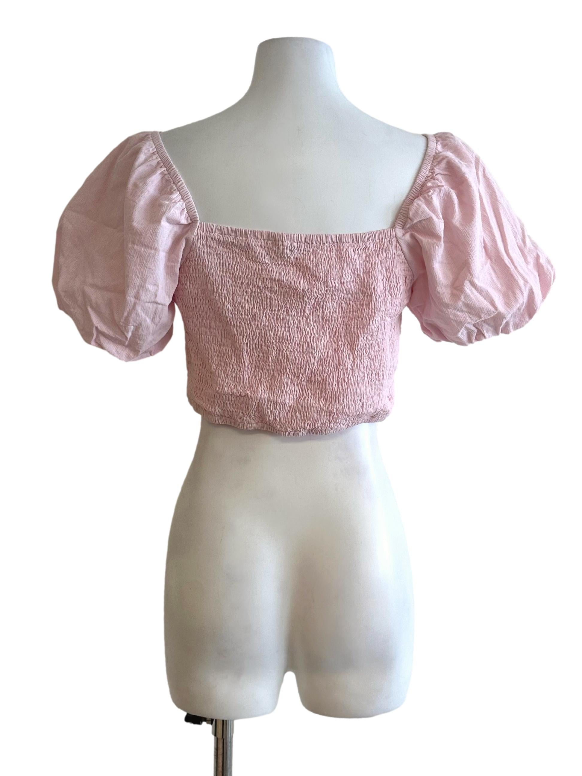 Light Pink Puff Sleeve Top