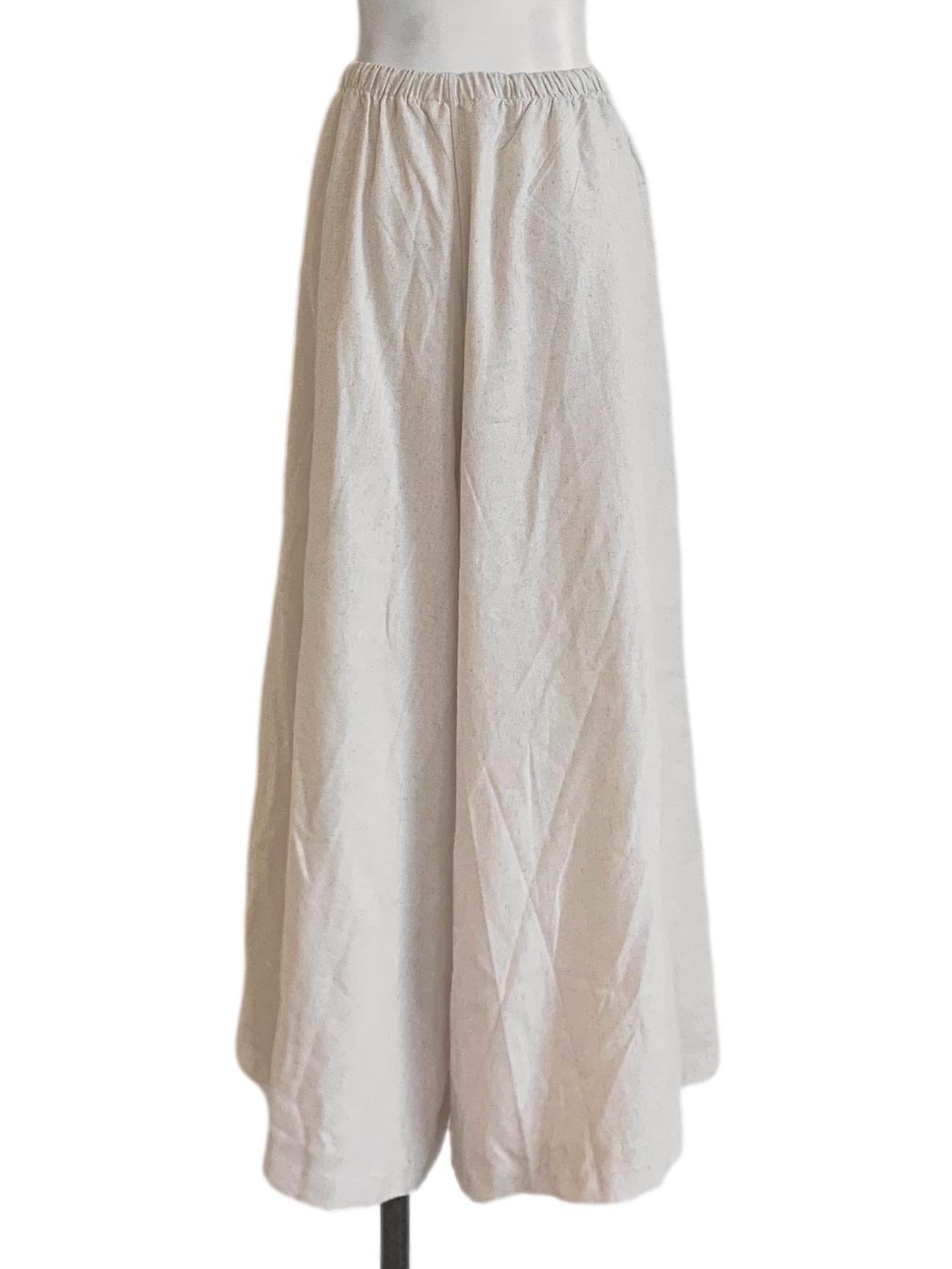 Chiffon White Wide Leg Pants