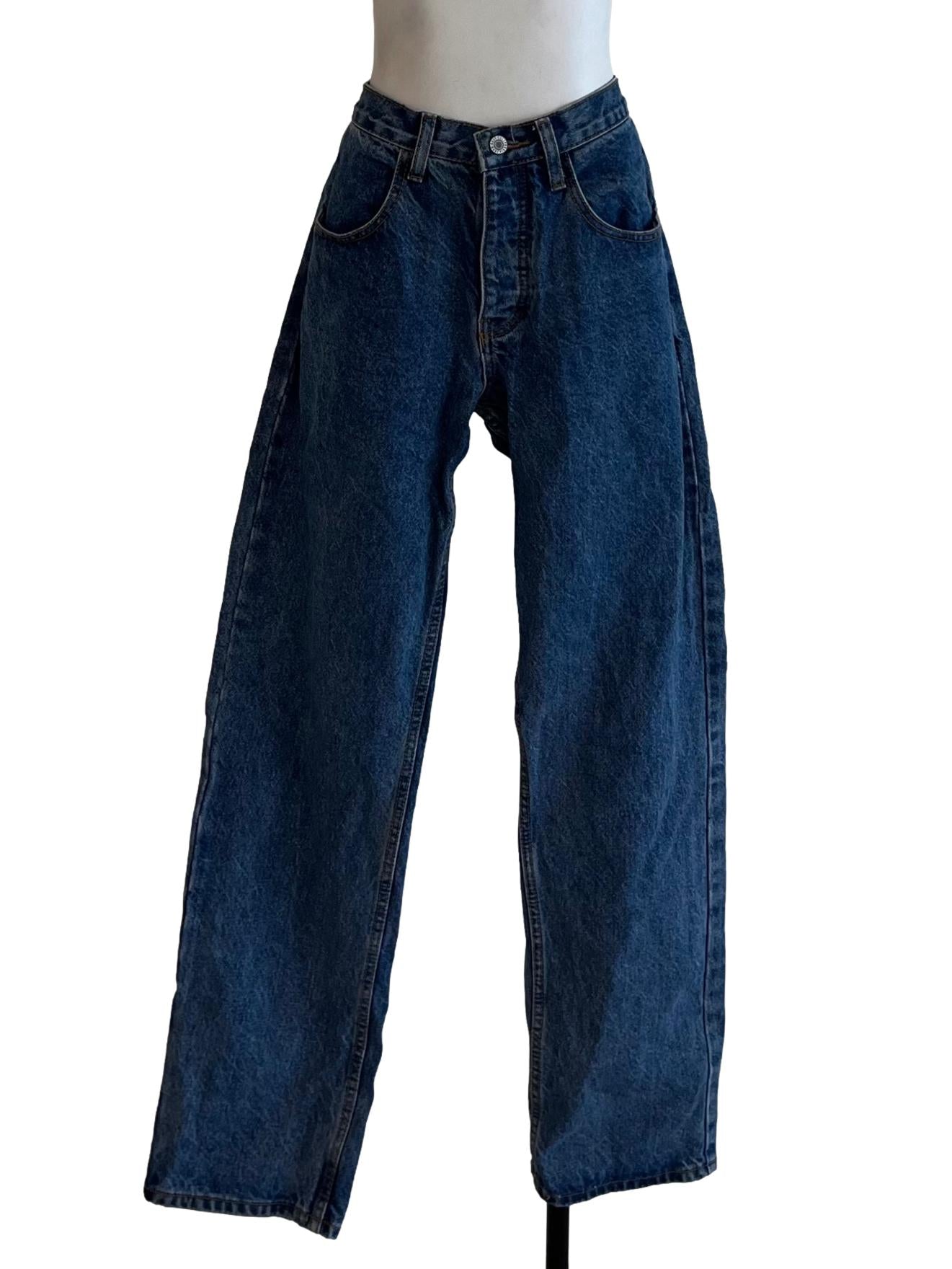 Blue Denim Plain Straight Jeans