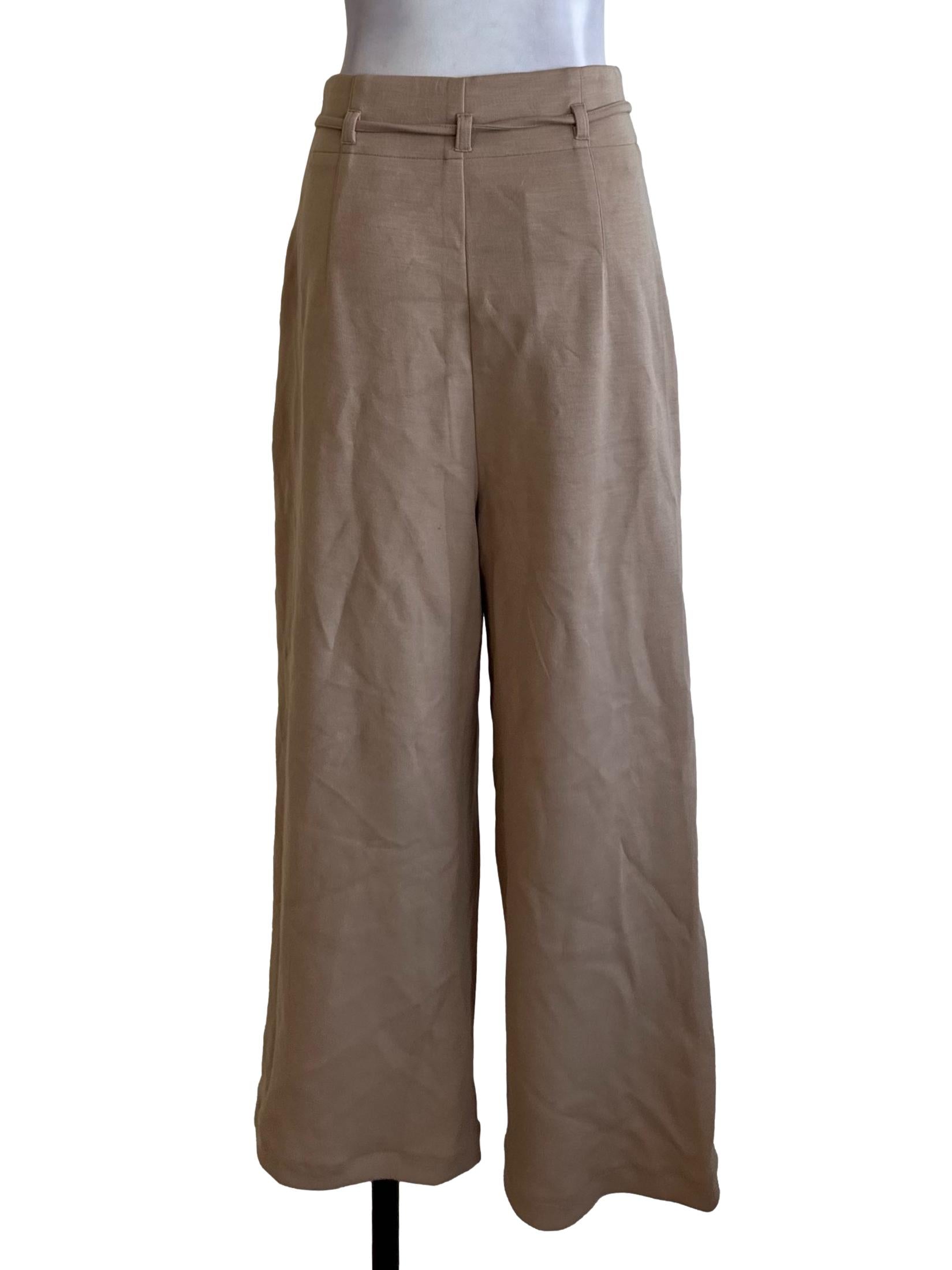Peanut Brown Strap Straight Pants