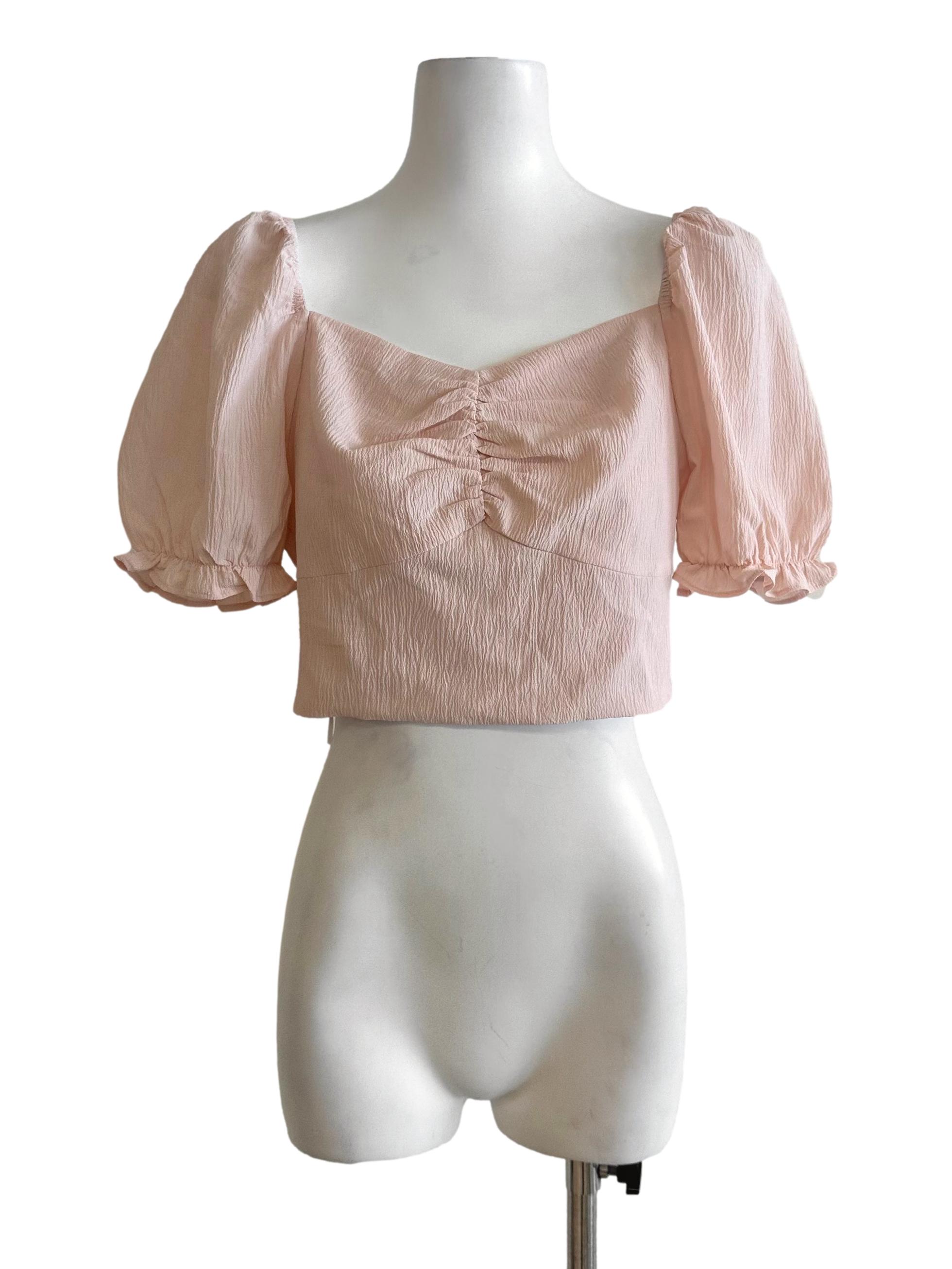 Peach Pink Textured Top