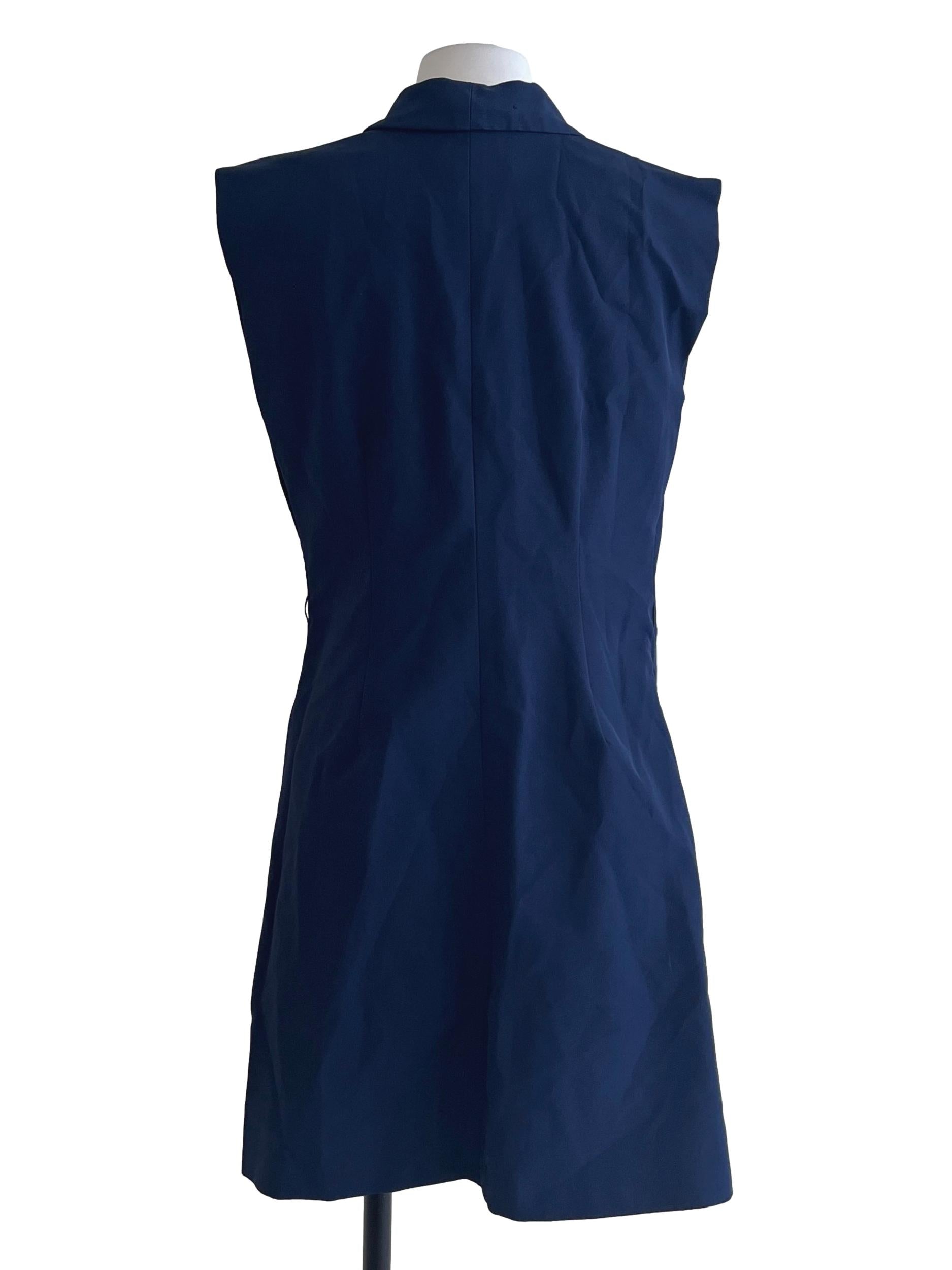 Denim Blue V-Neck Sleeveless Oversized Vest