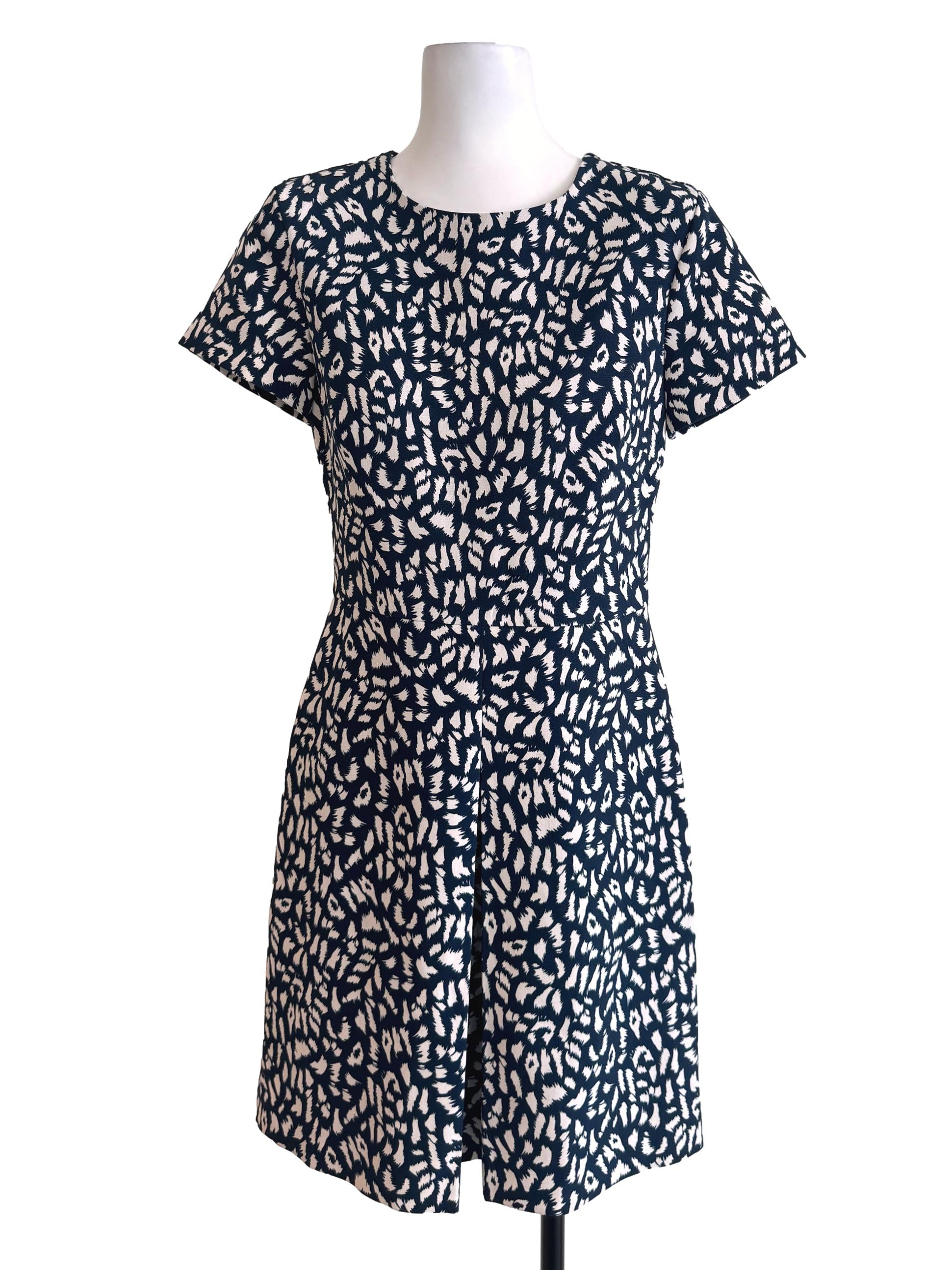 Blue Patterned Empire Dress