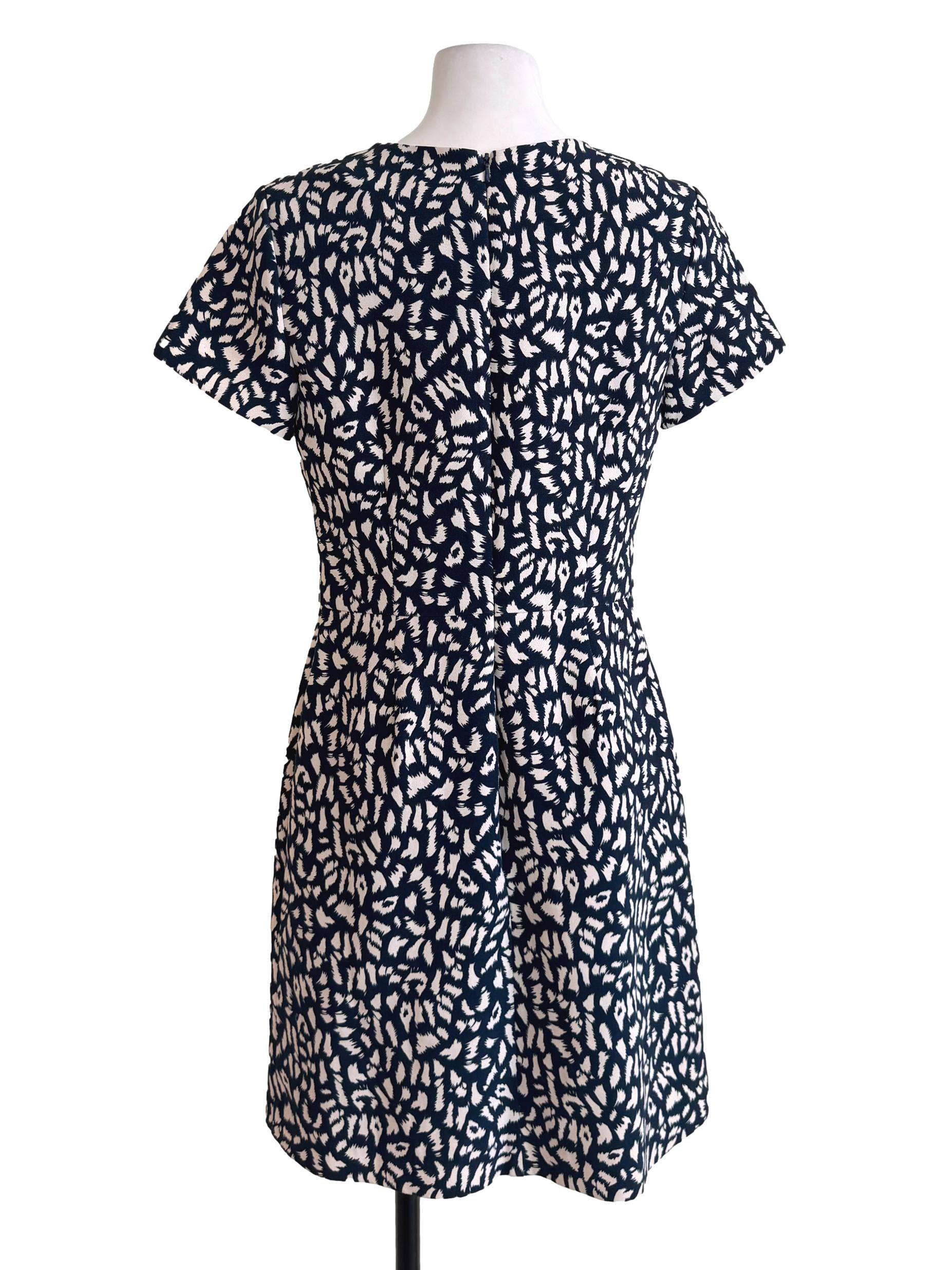 Blue Patterned Empire Dress