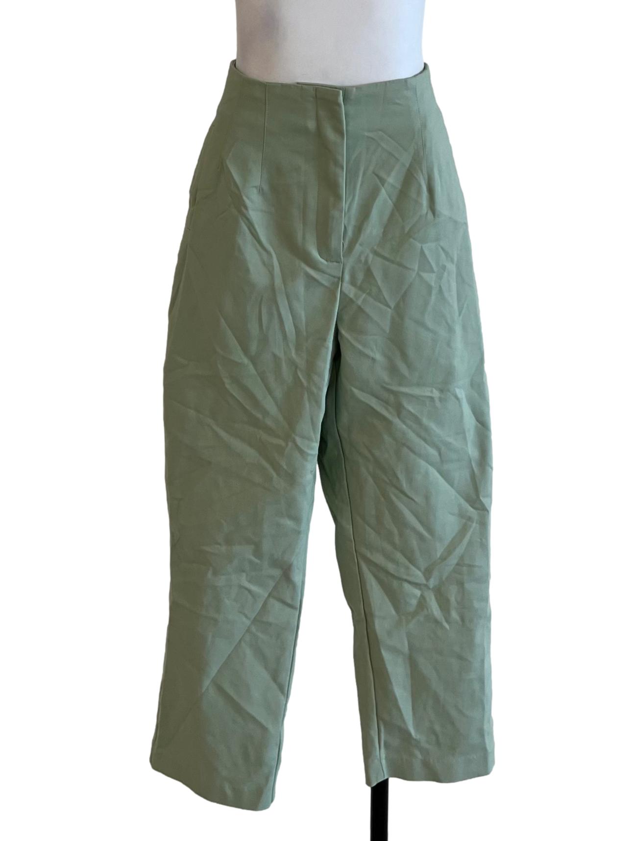 Mint Green Plain Formal Pants