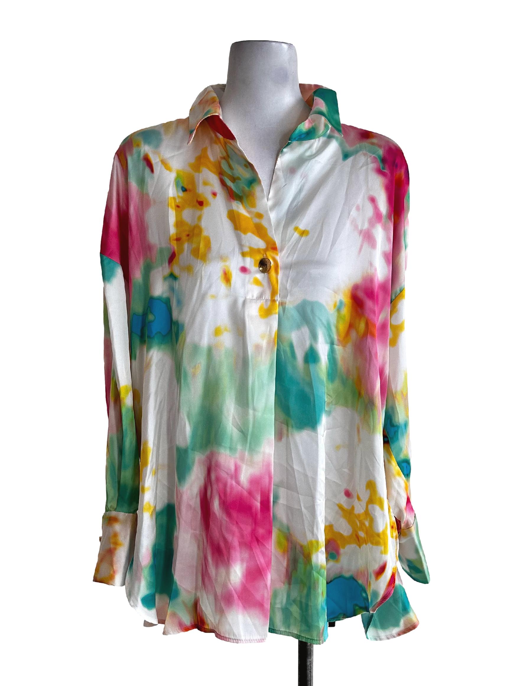 Bronze Orange Collar Blouses