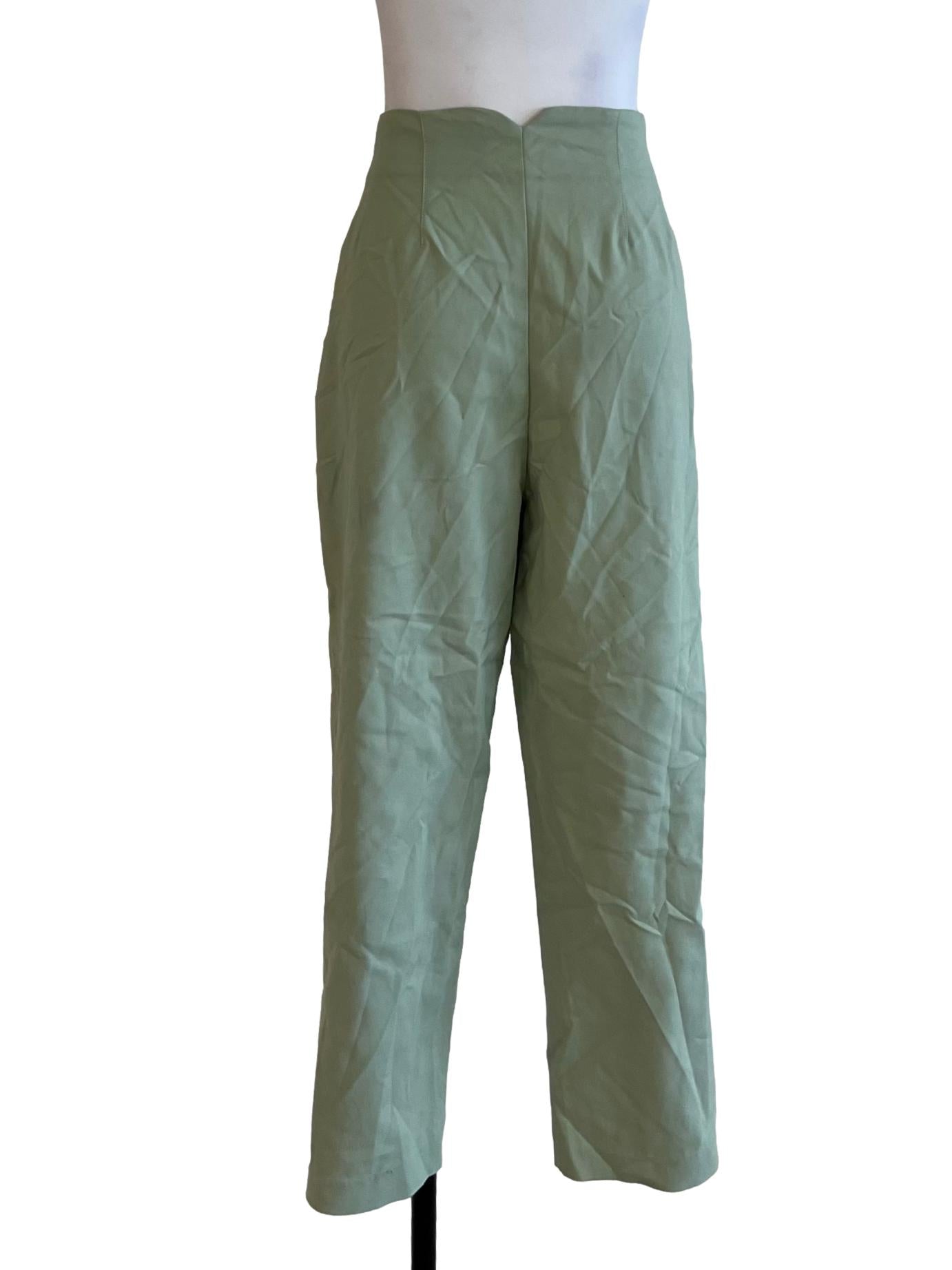 Mint Green Plain Formal Pants