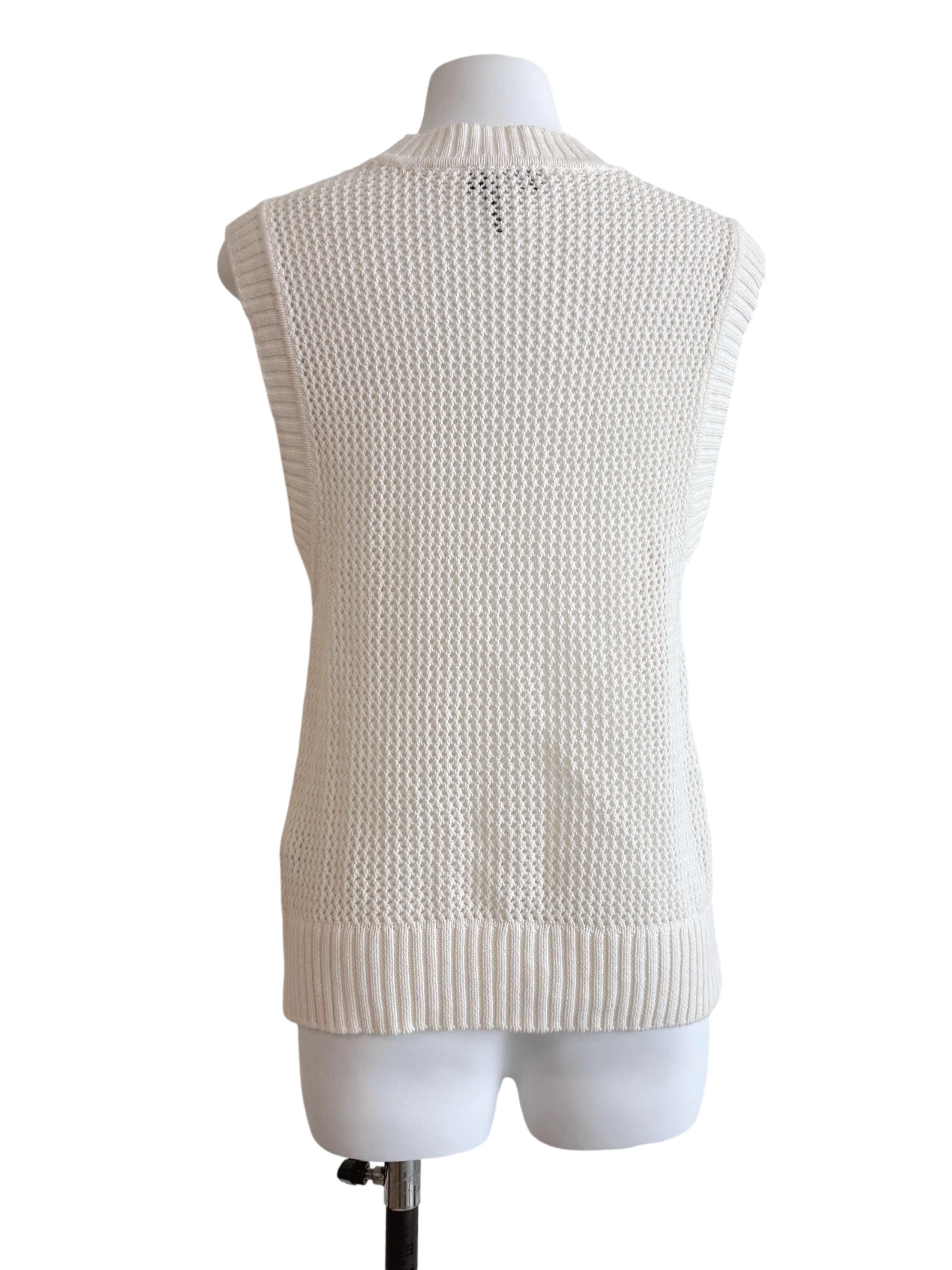 Cream Crochet Sleeveless Top