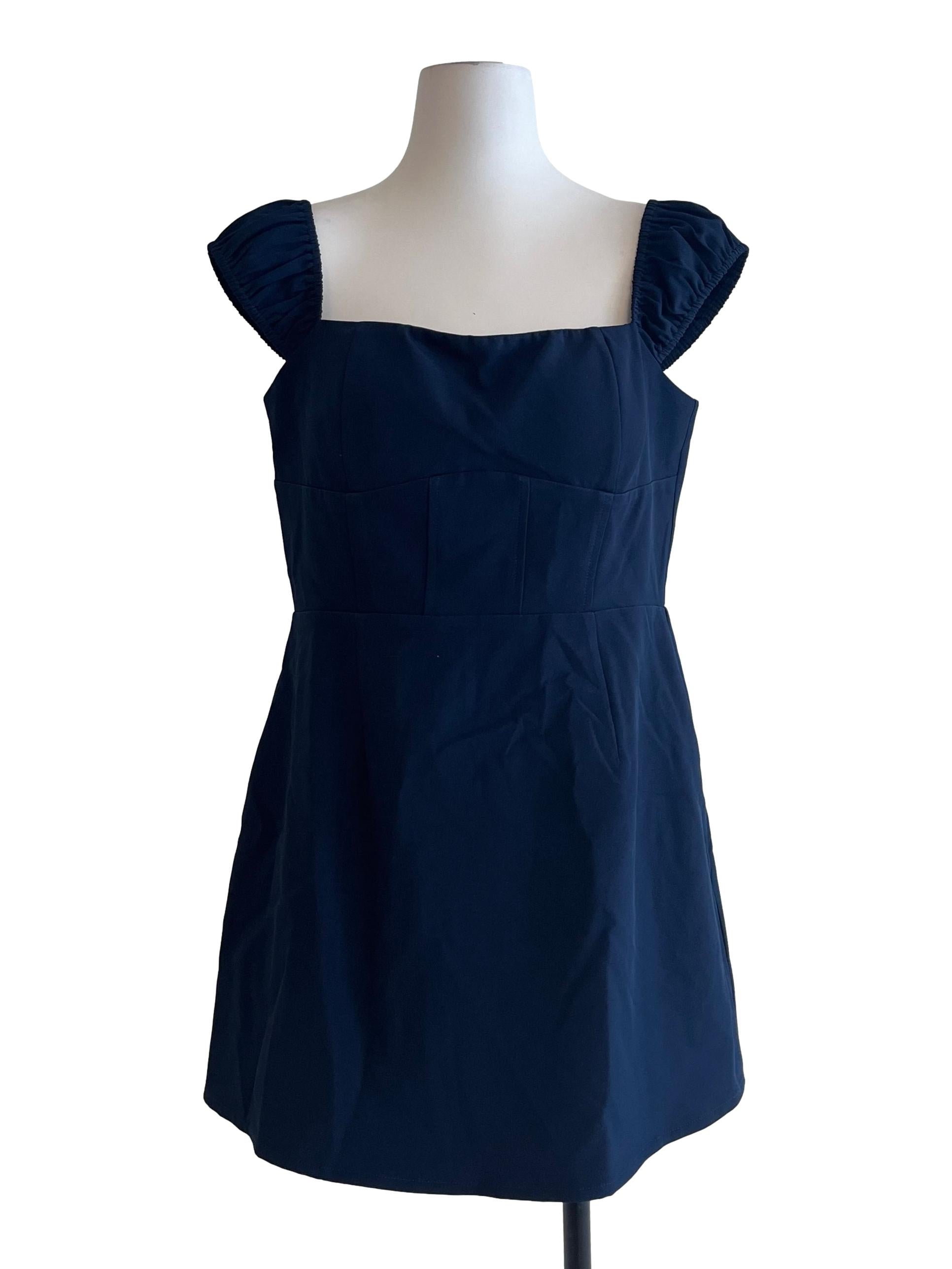 Denim Blue Square Neck Sleeveless Romper