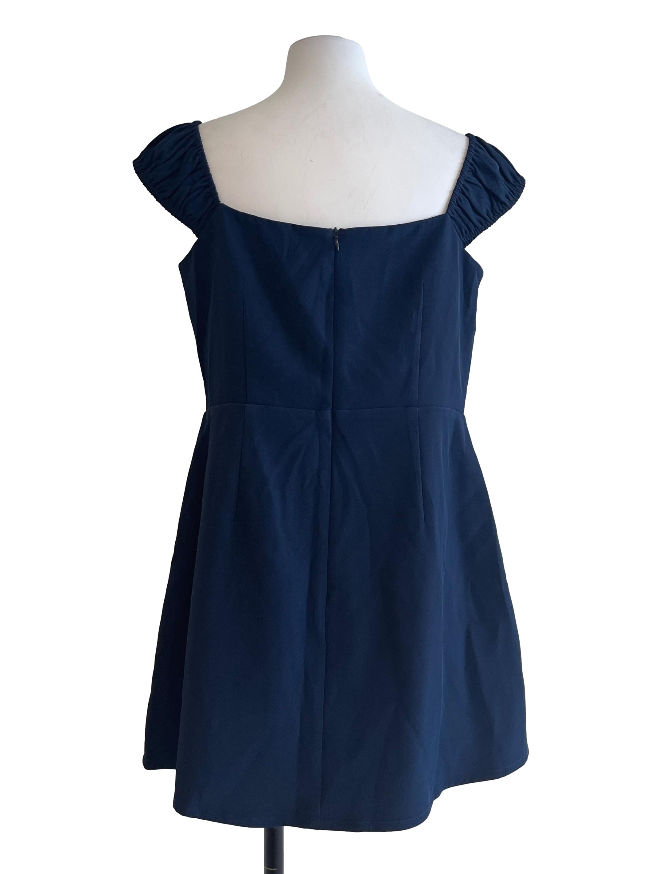Denim Blue Square Neck Sleeveless Romper