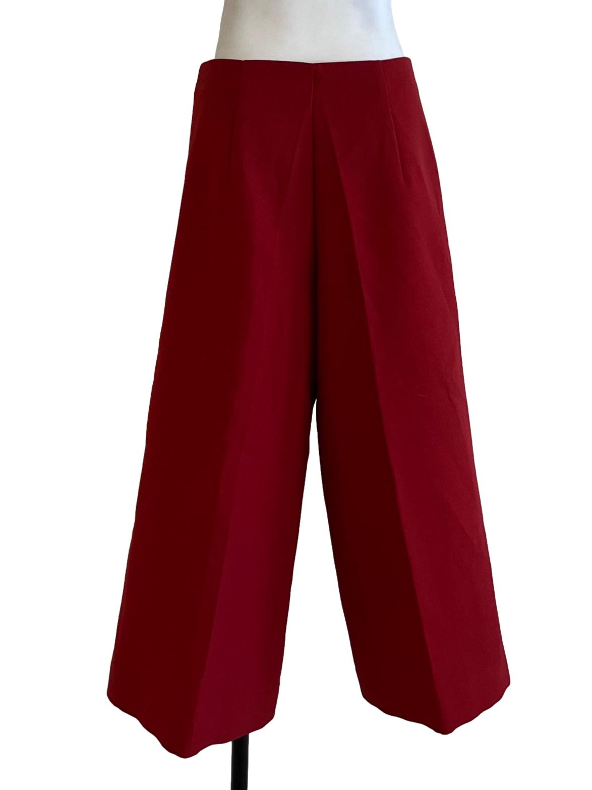 Red High Waisted Formal Pants