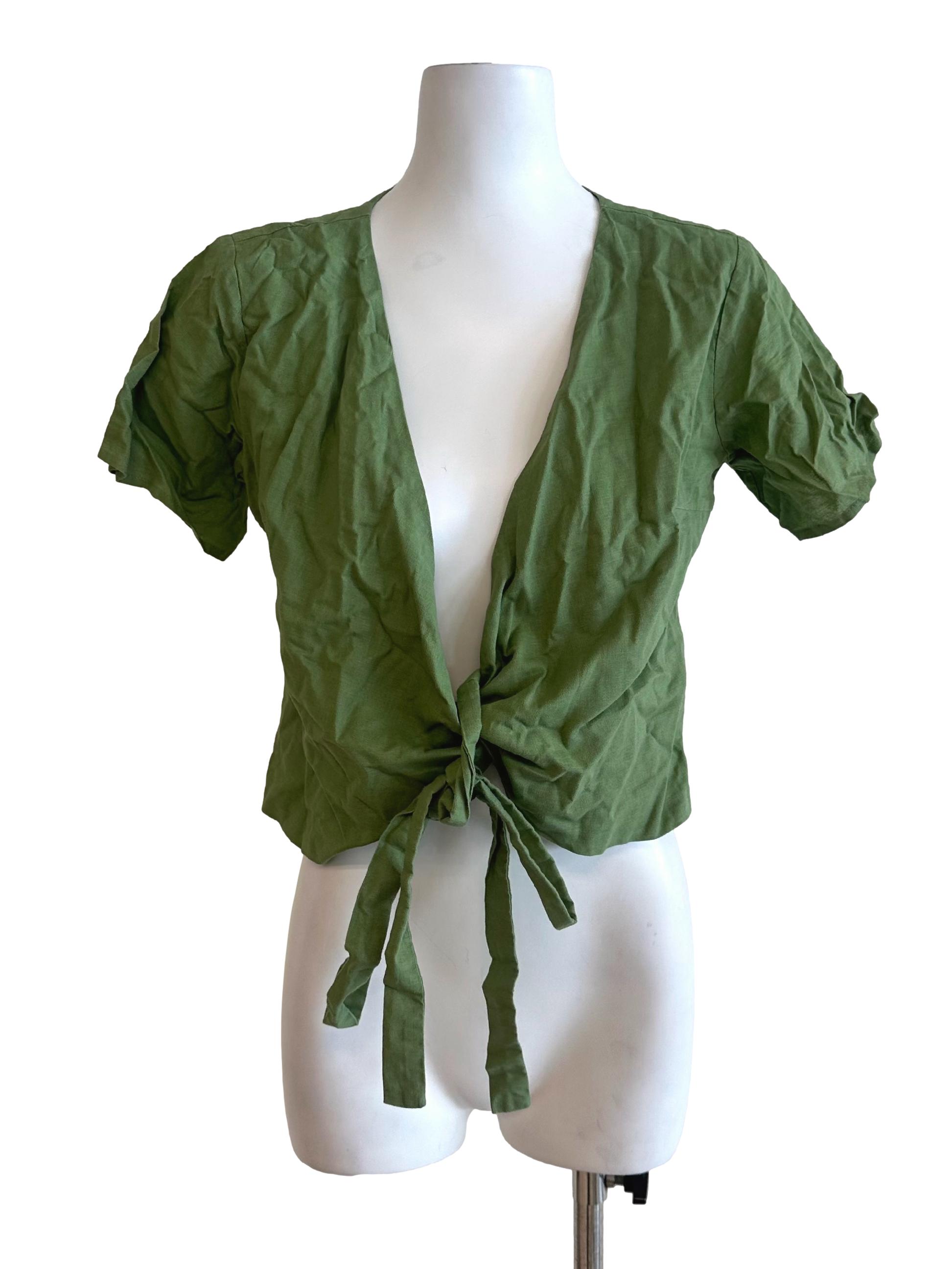 Forest Green Short Sleeve Cardigan TCL