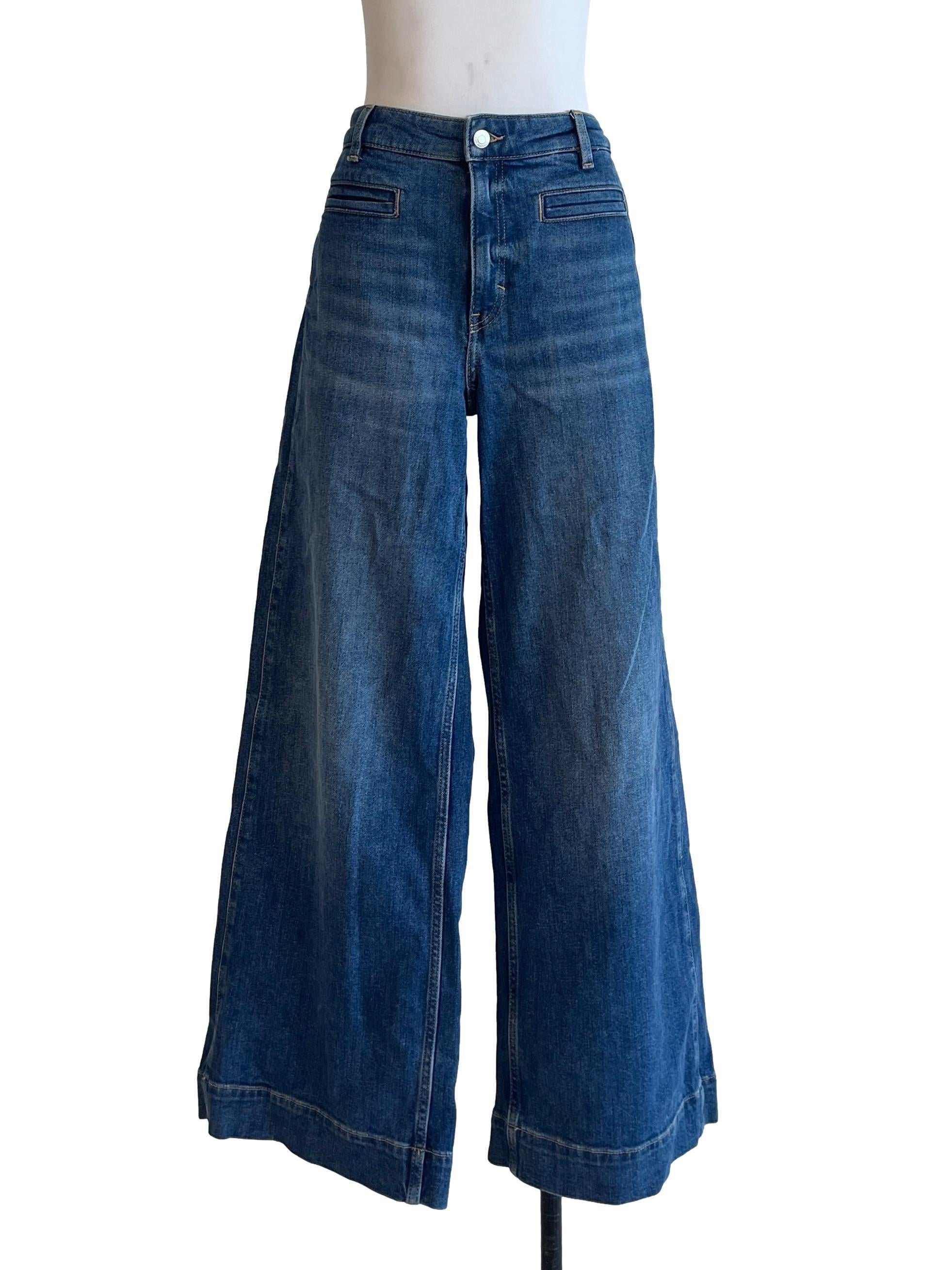 Aegean Blue Wide Leg Jeans