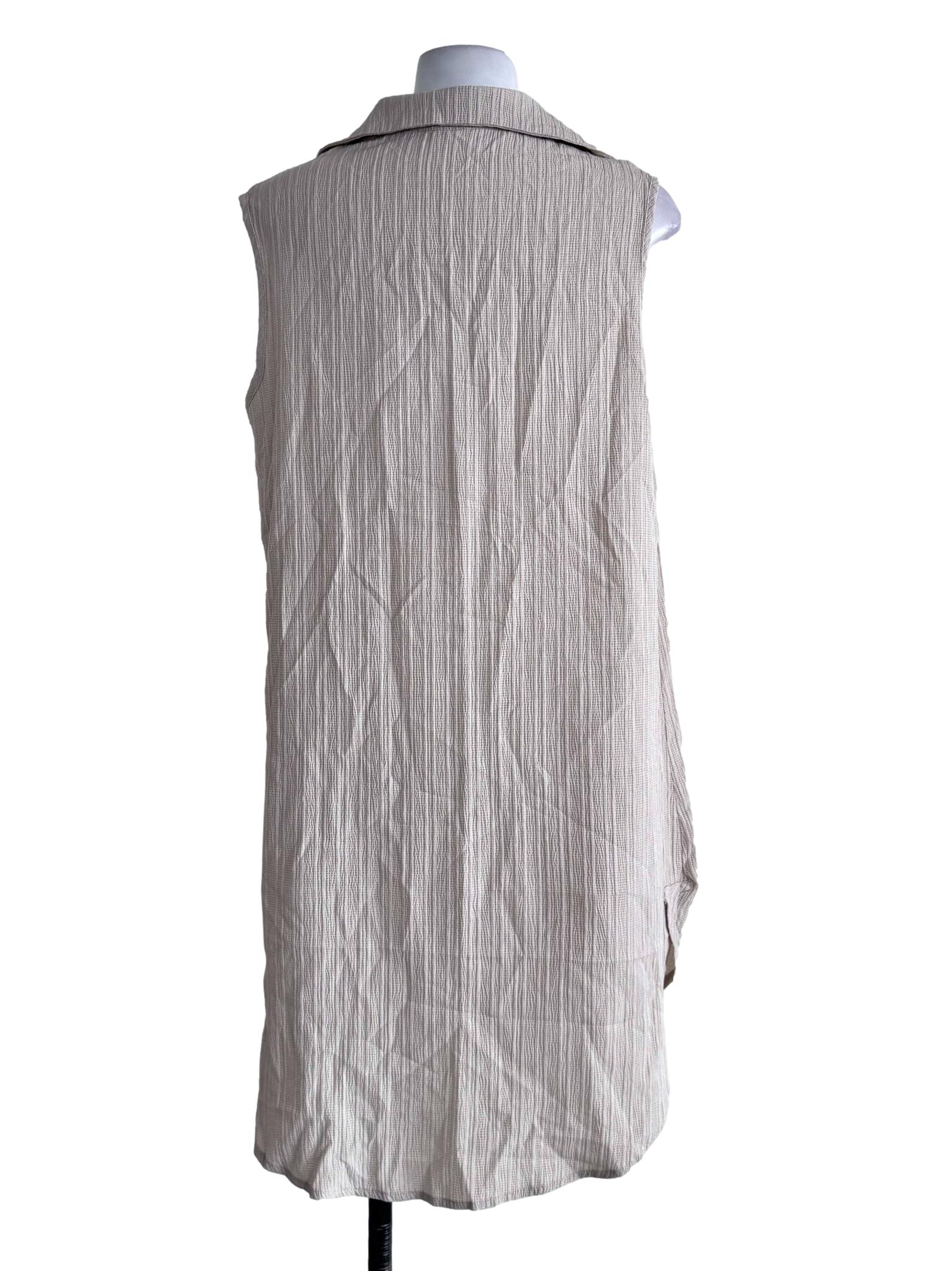 Latte Collared Sleeveless Dress