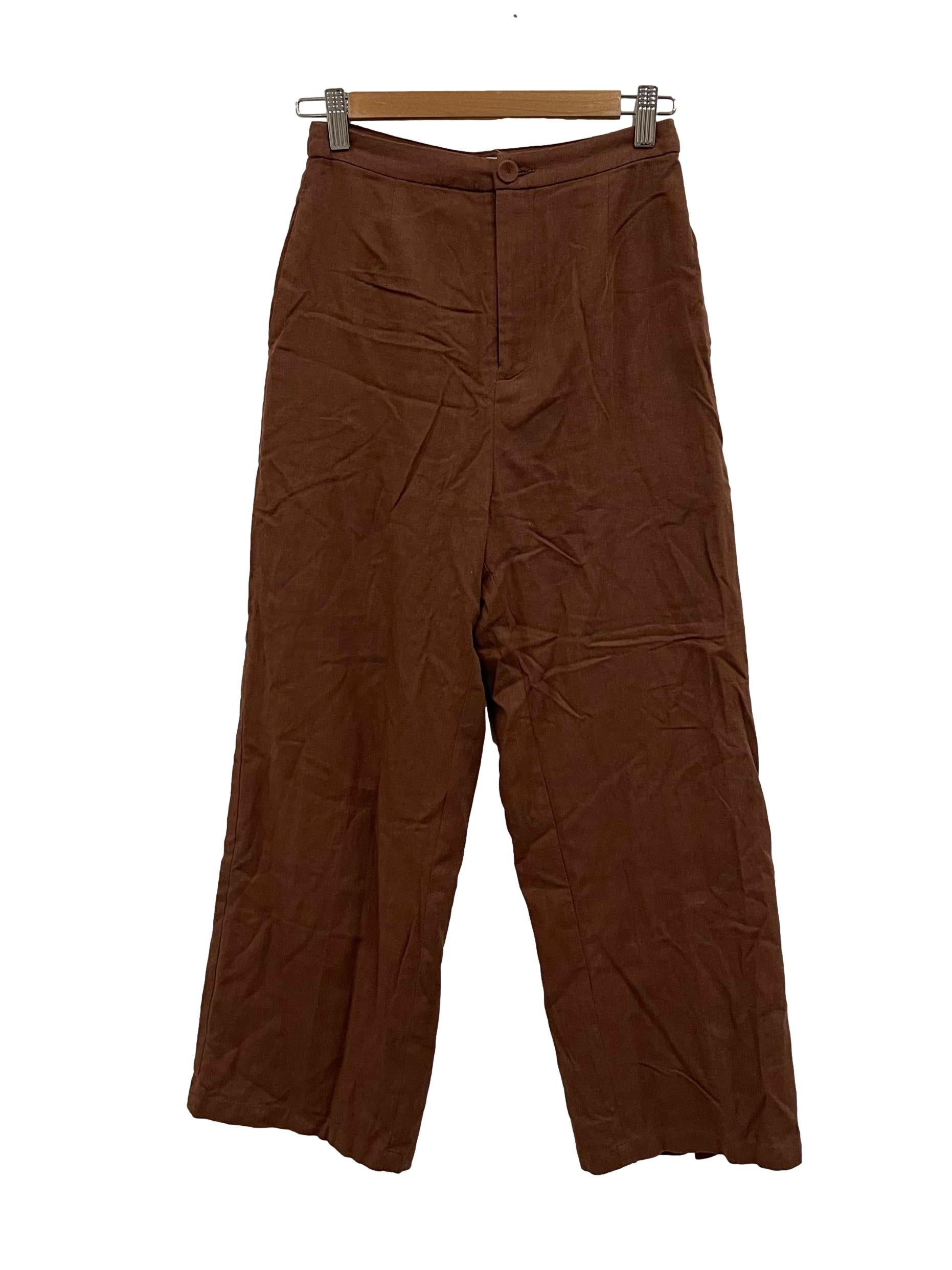 Dark Brown Button Pants