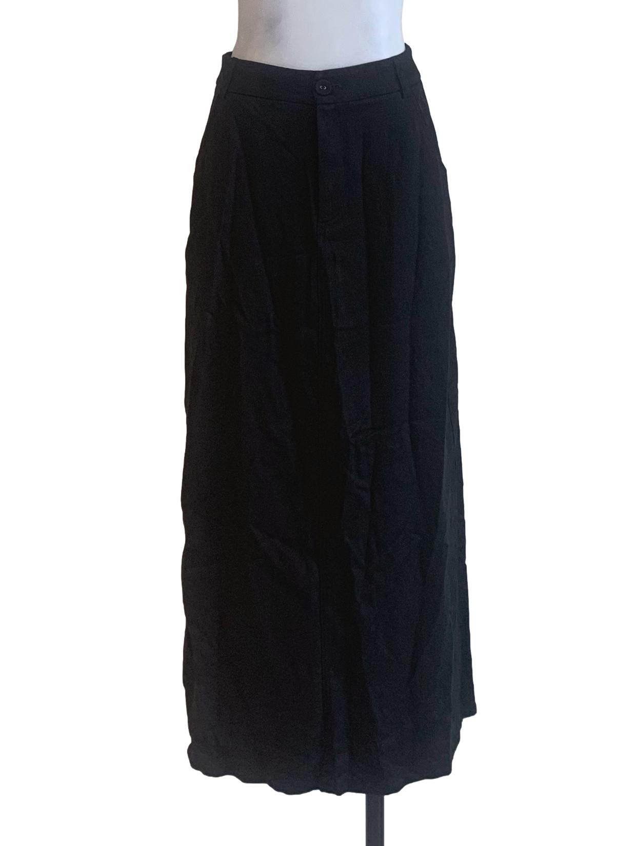 Ink Black Long Jeans Skirts