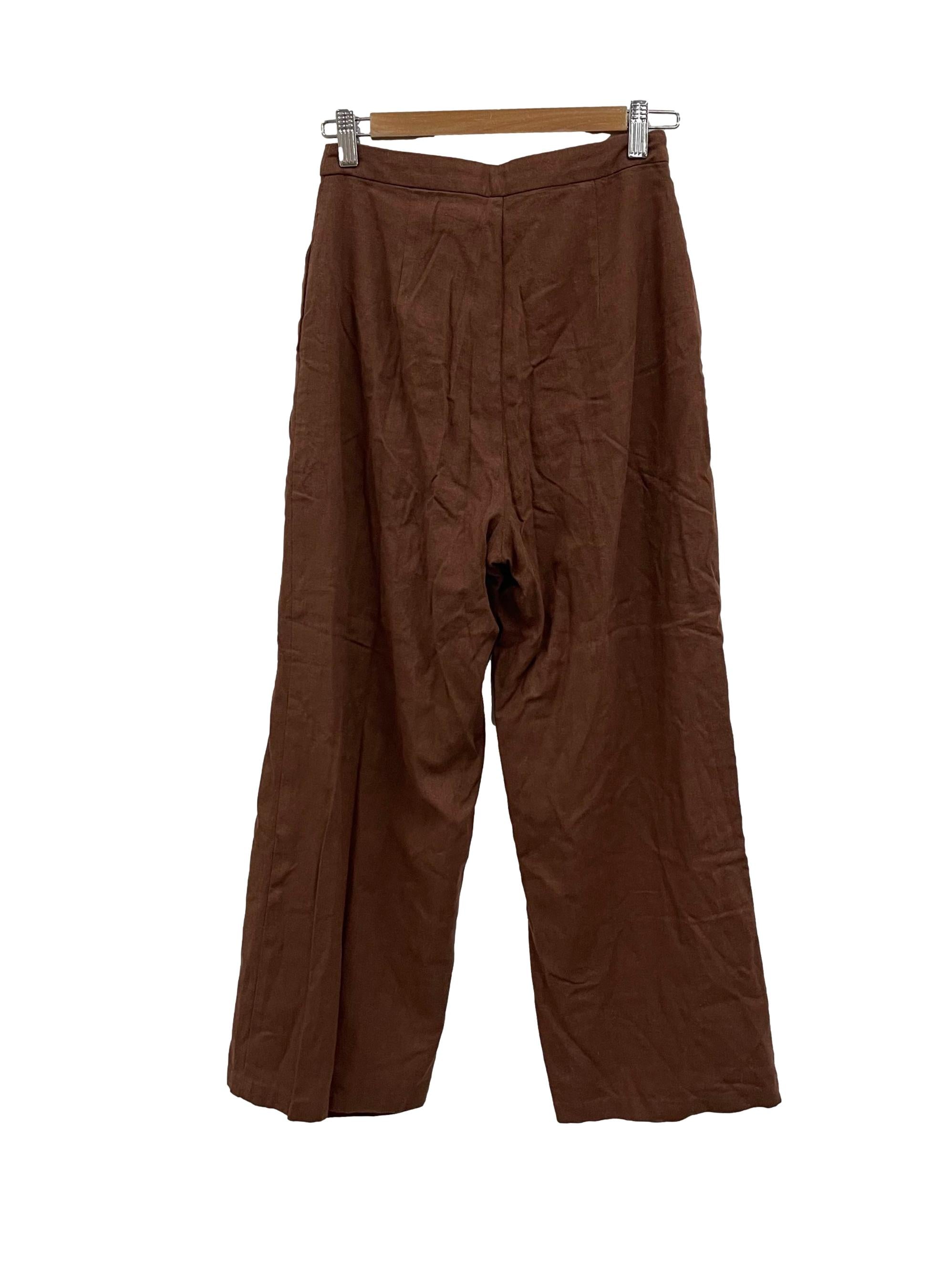 Dark Brown Button Pants