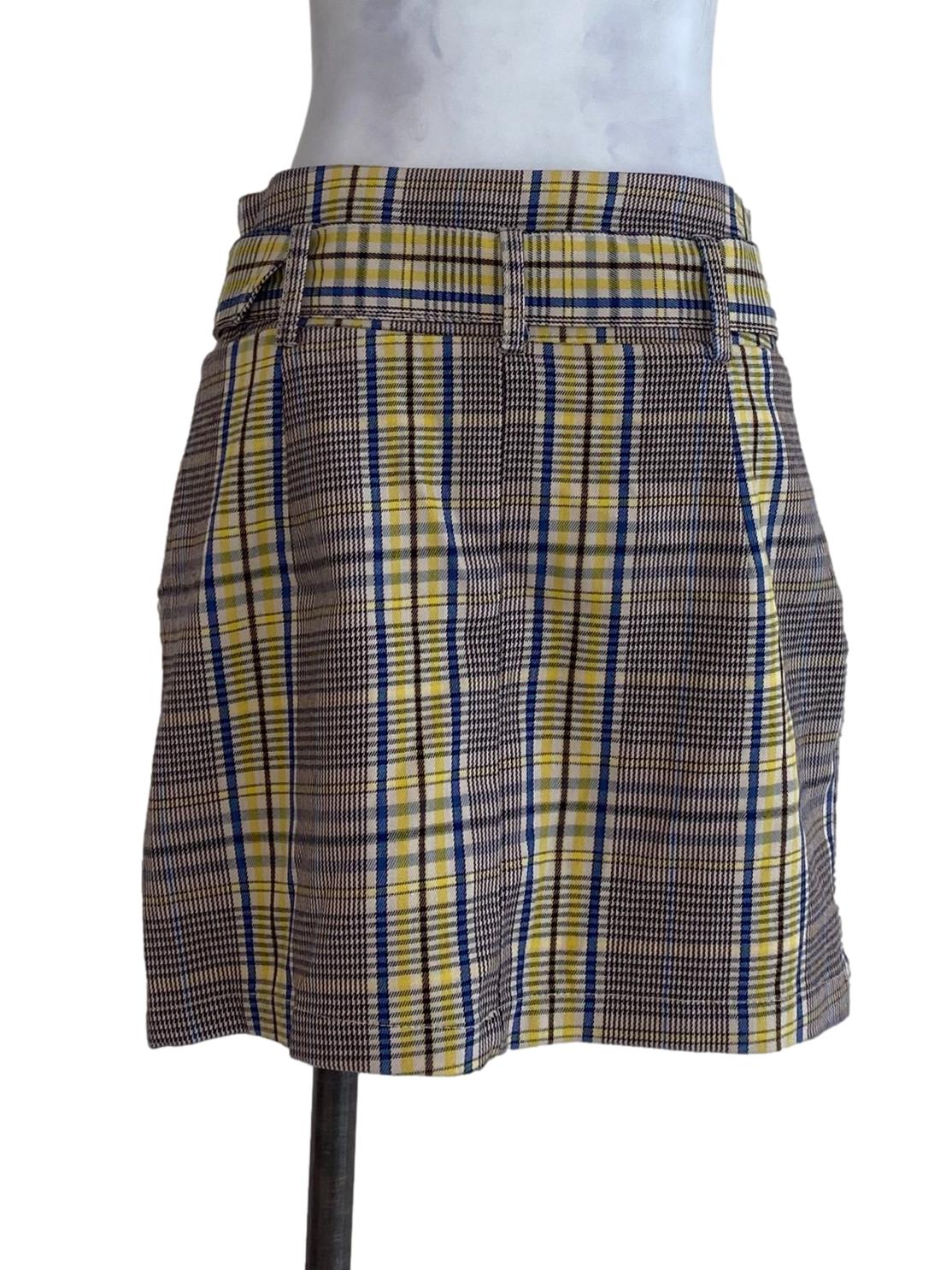 Brown Yellow Tartan Skirt