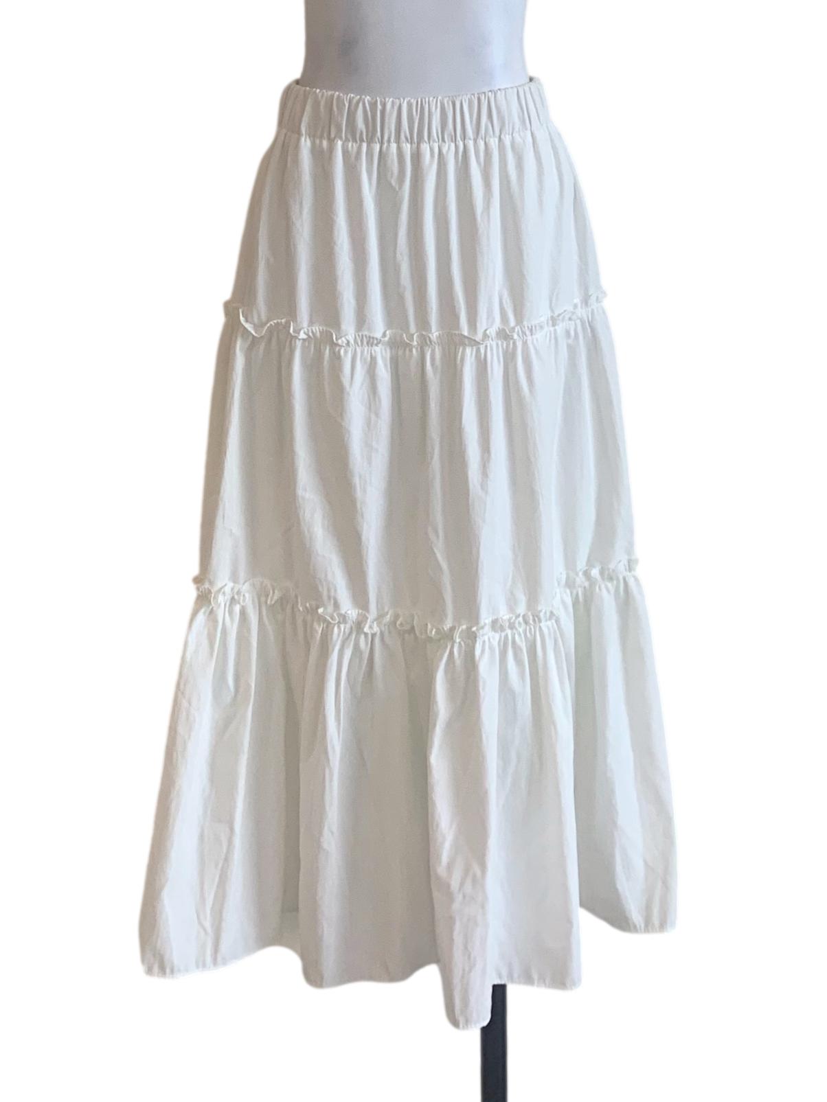 Pearl White Tiered Skirts