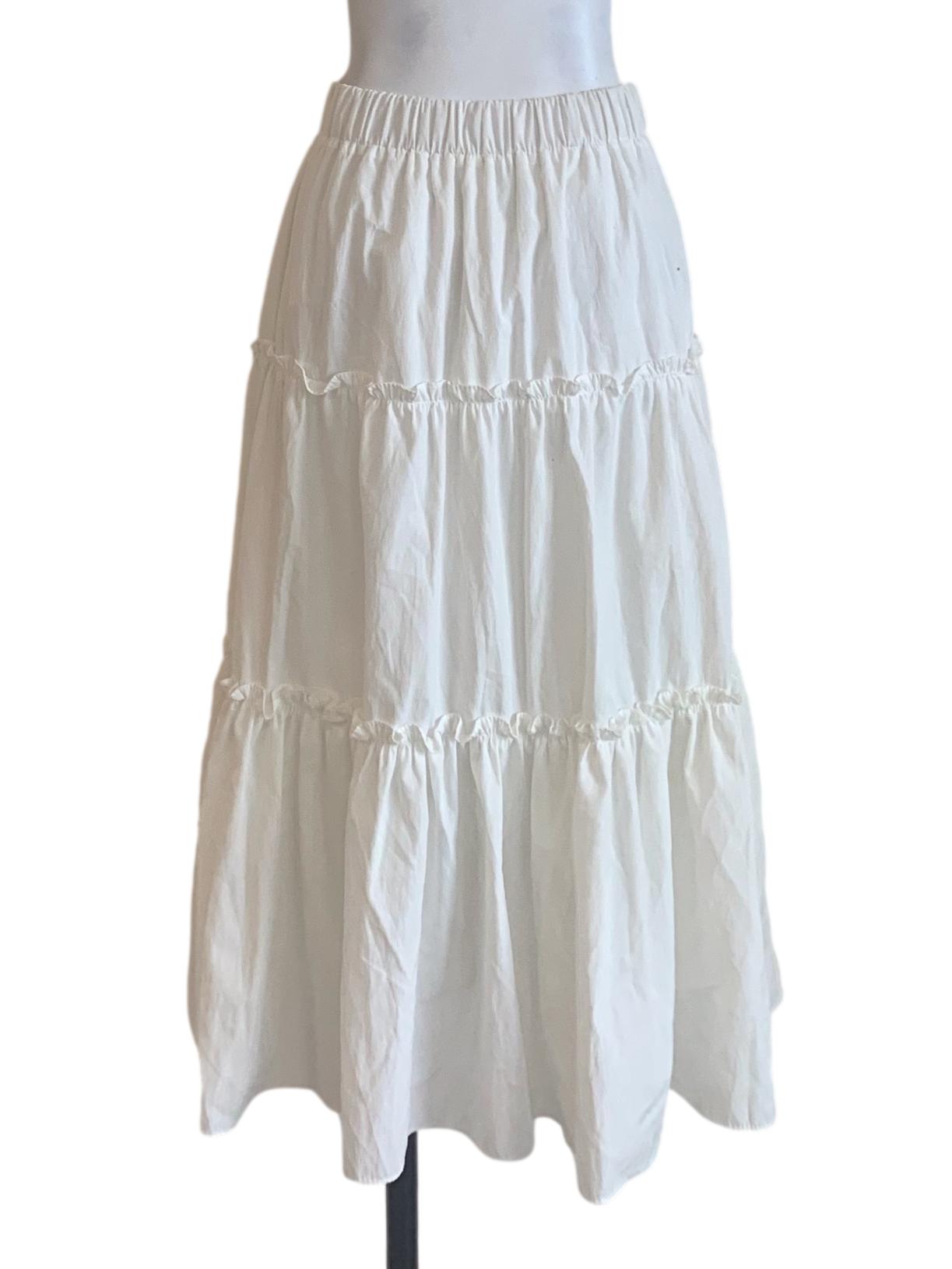 Pearl White Tiered Skirts