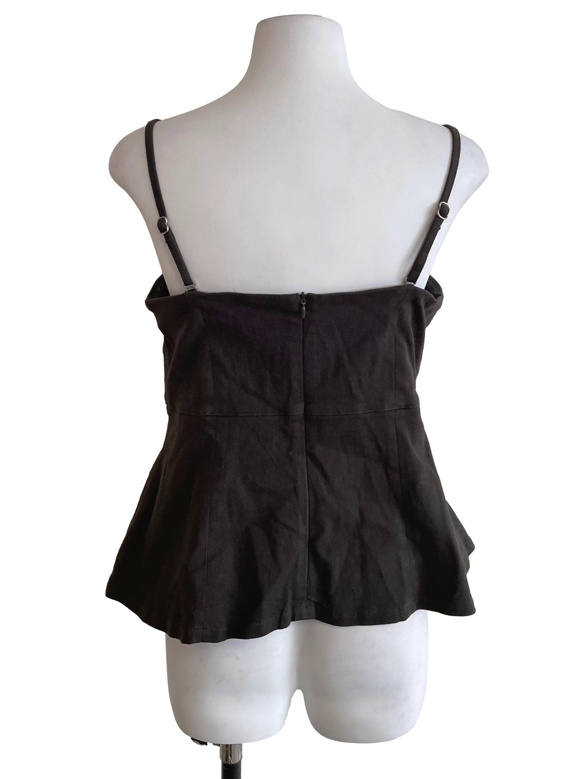 Ash Grey Denim Front Knots Camisole