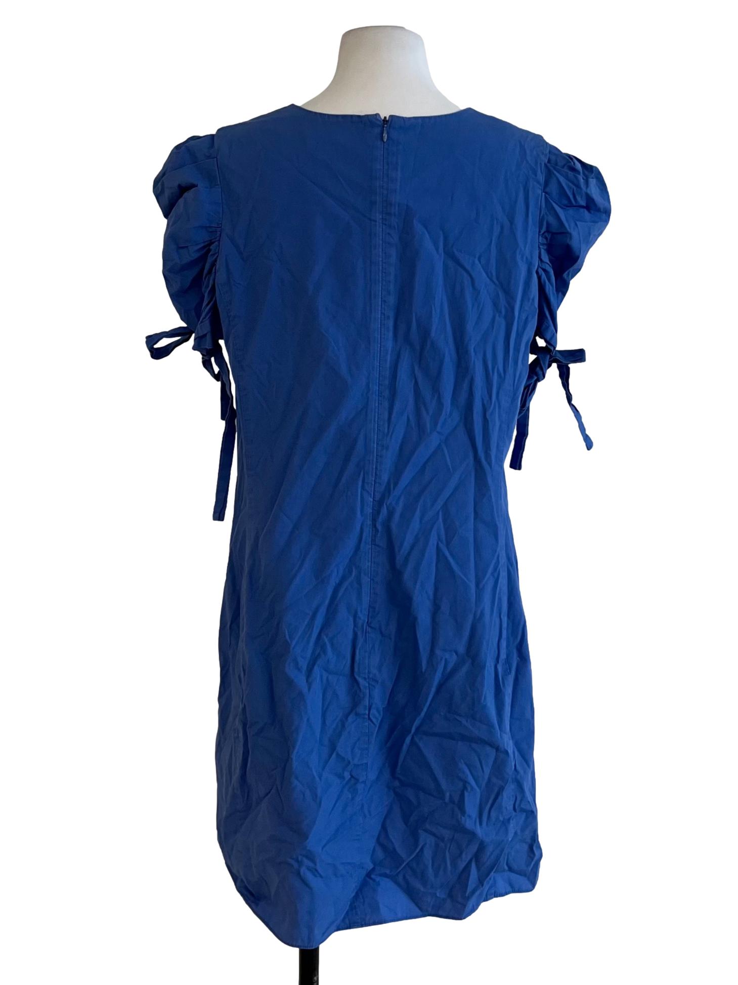 Blue V-Neck Empire Dress