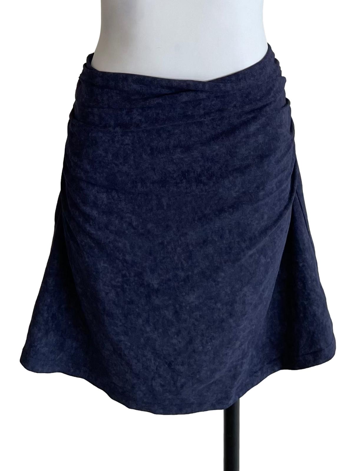 Denim Blue Ruched A-Line Skirt