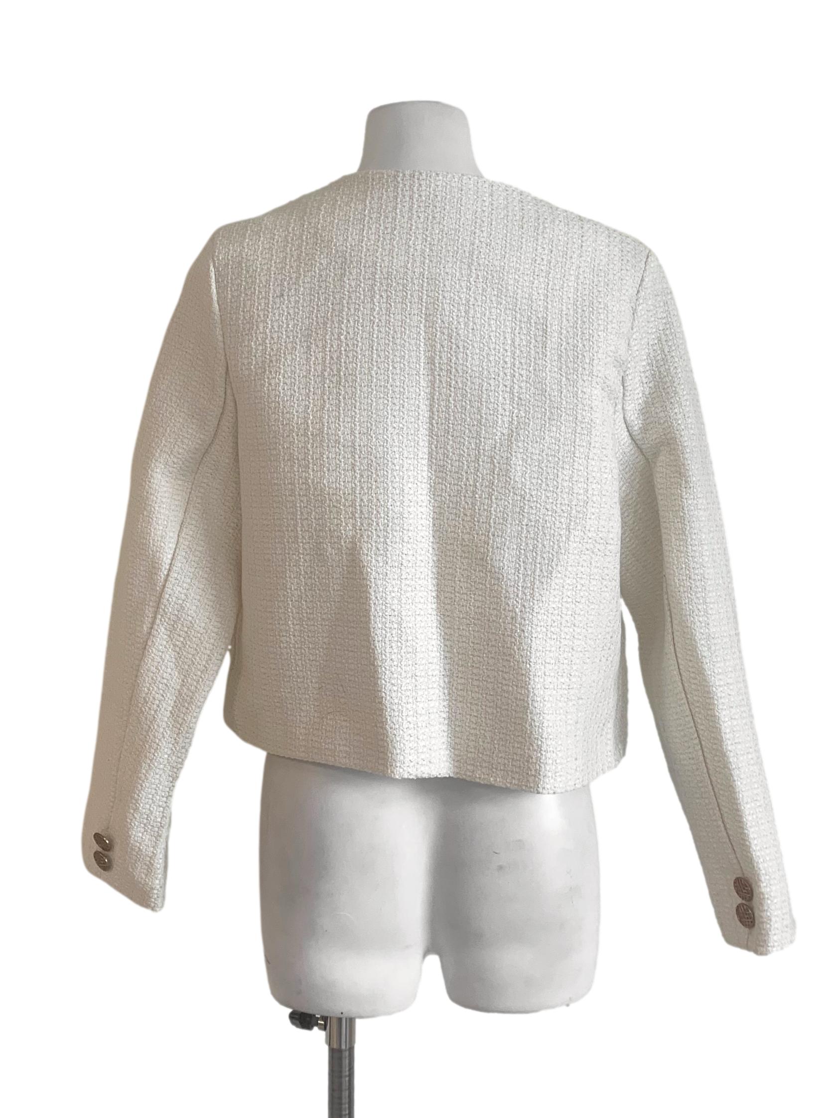 Chiffon White Tweed Blazer