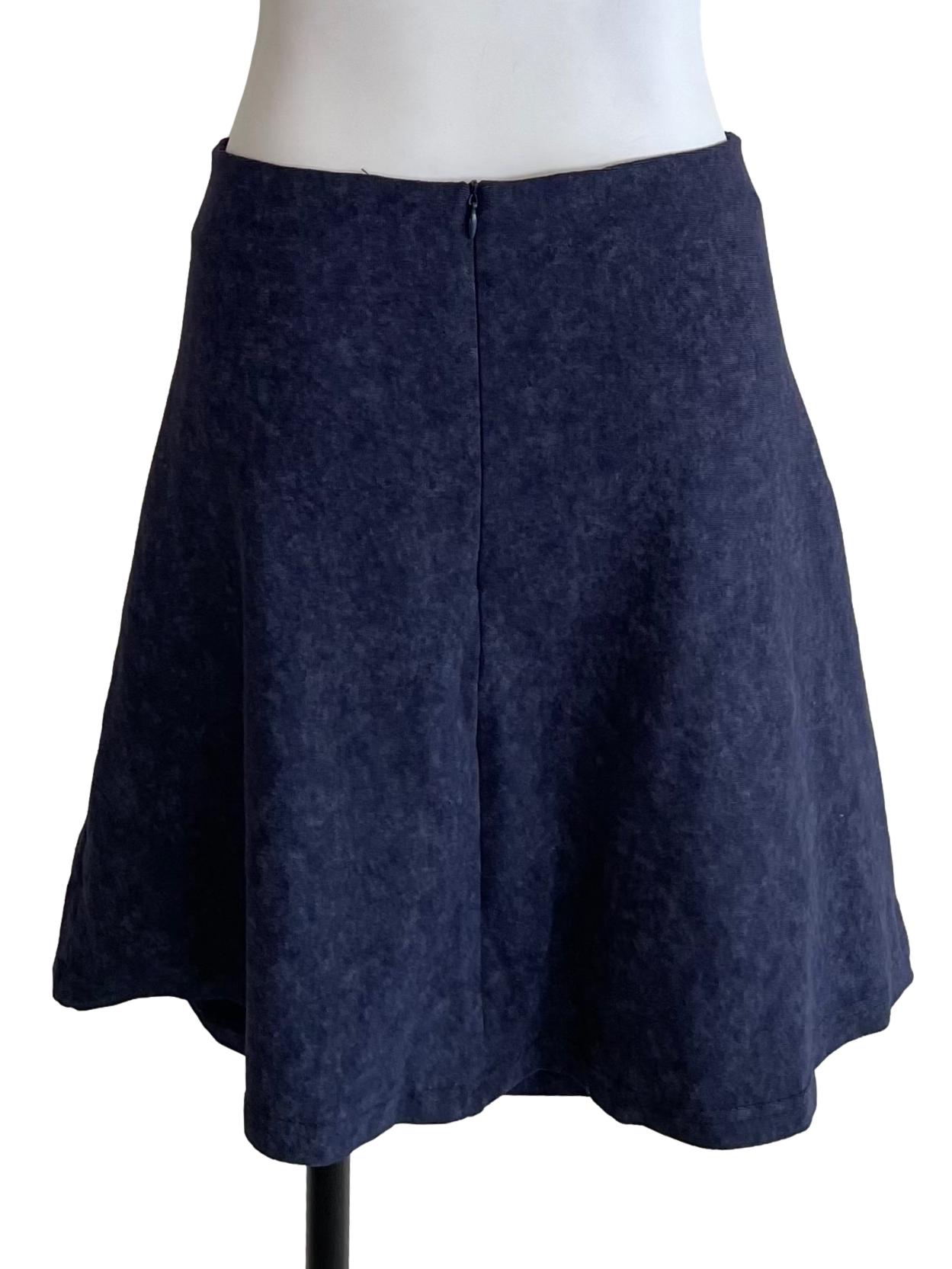 Denim Blue Ruched A-Line Skirt