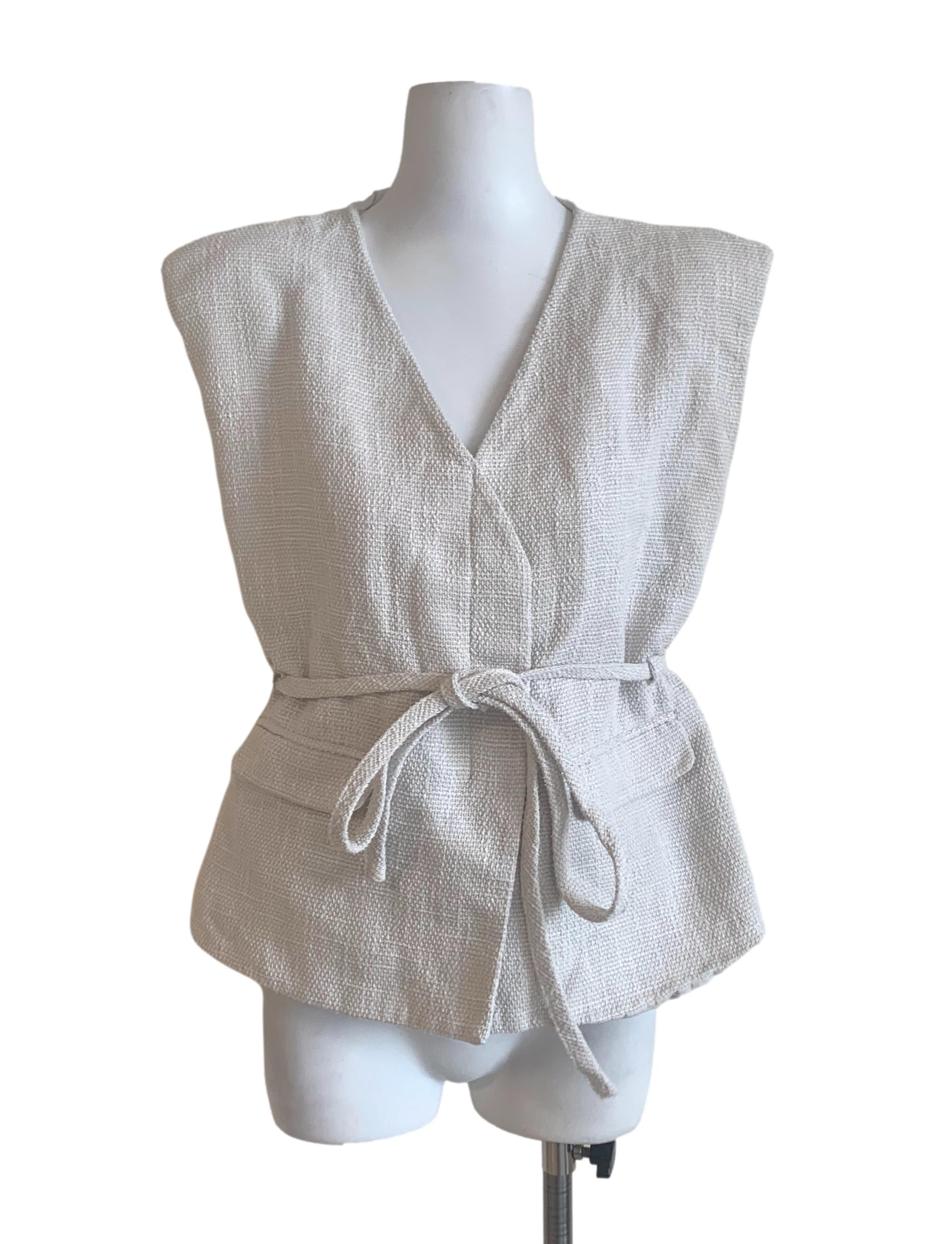 Cloud Grey Deep V Neck Vest LB
