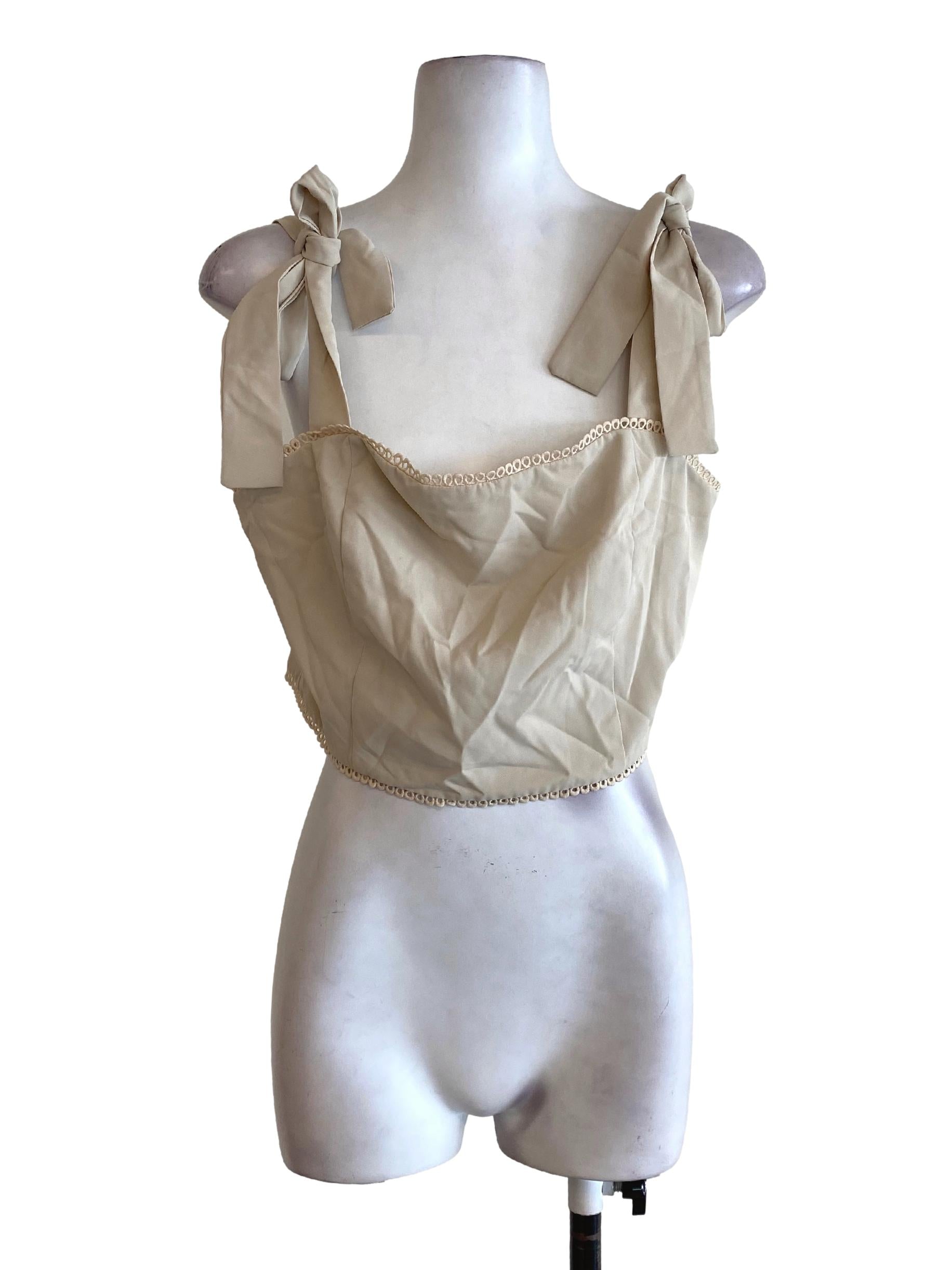 Beige Crop Top