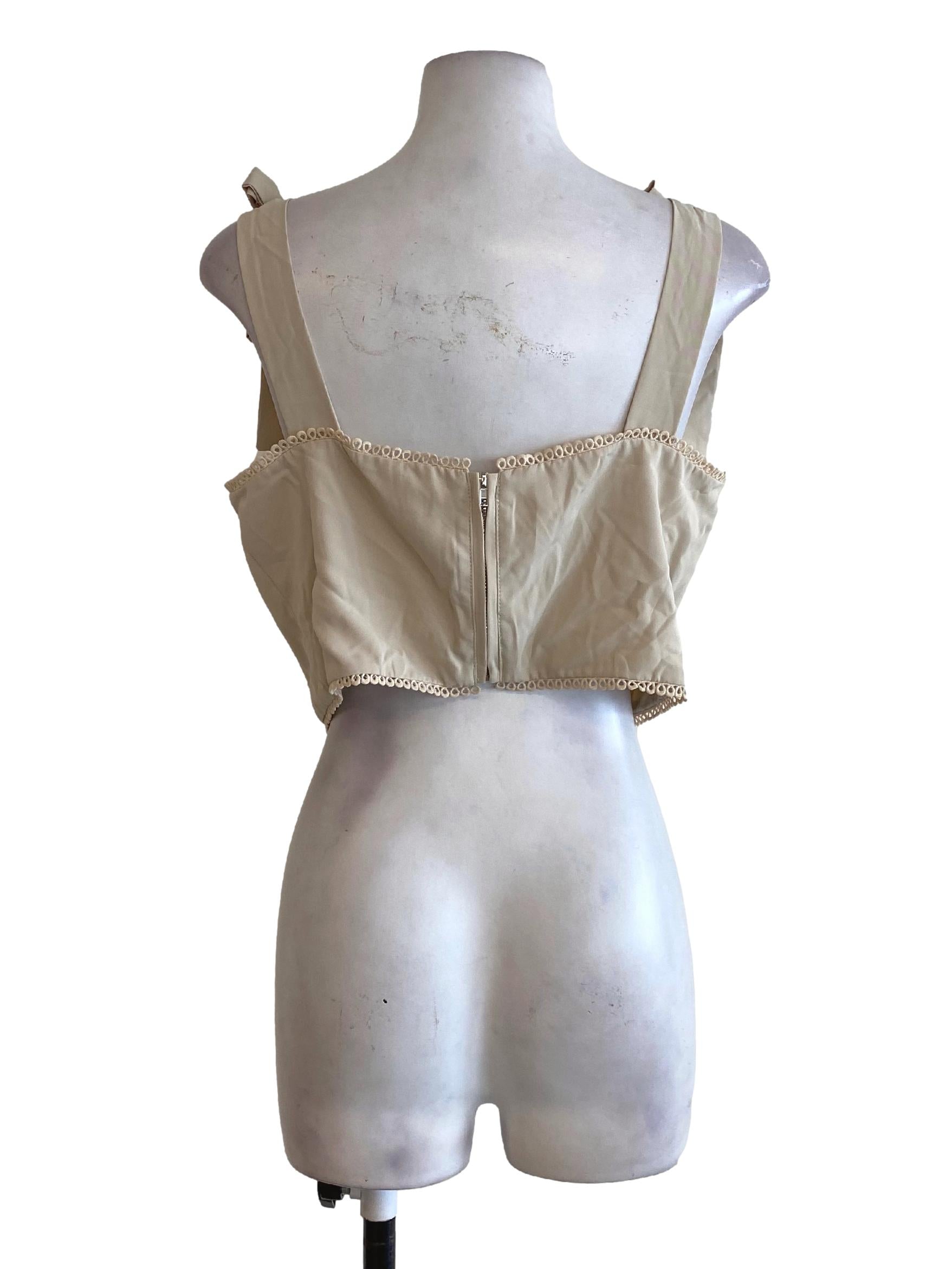 Beige Crop Top