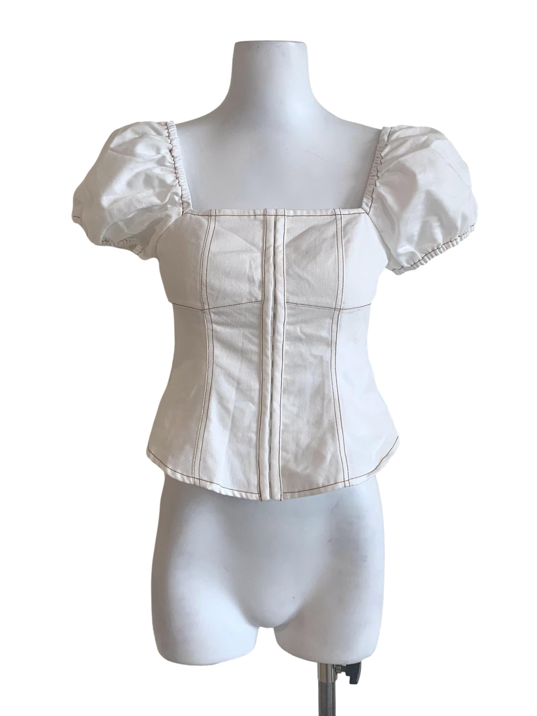 Chiffon White Smocked Top