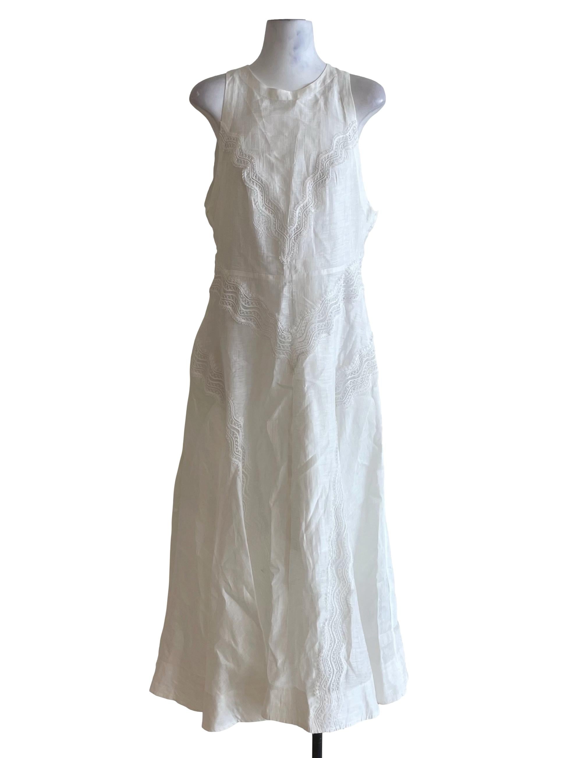 White Lace Trace Semi Circle Dress