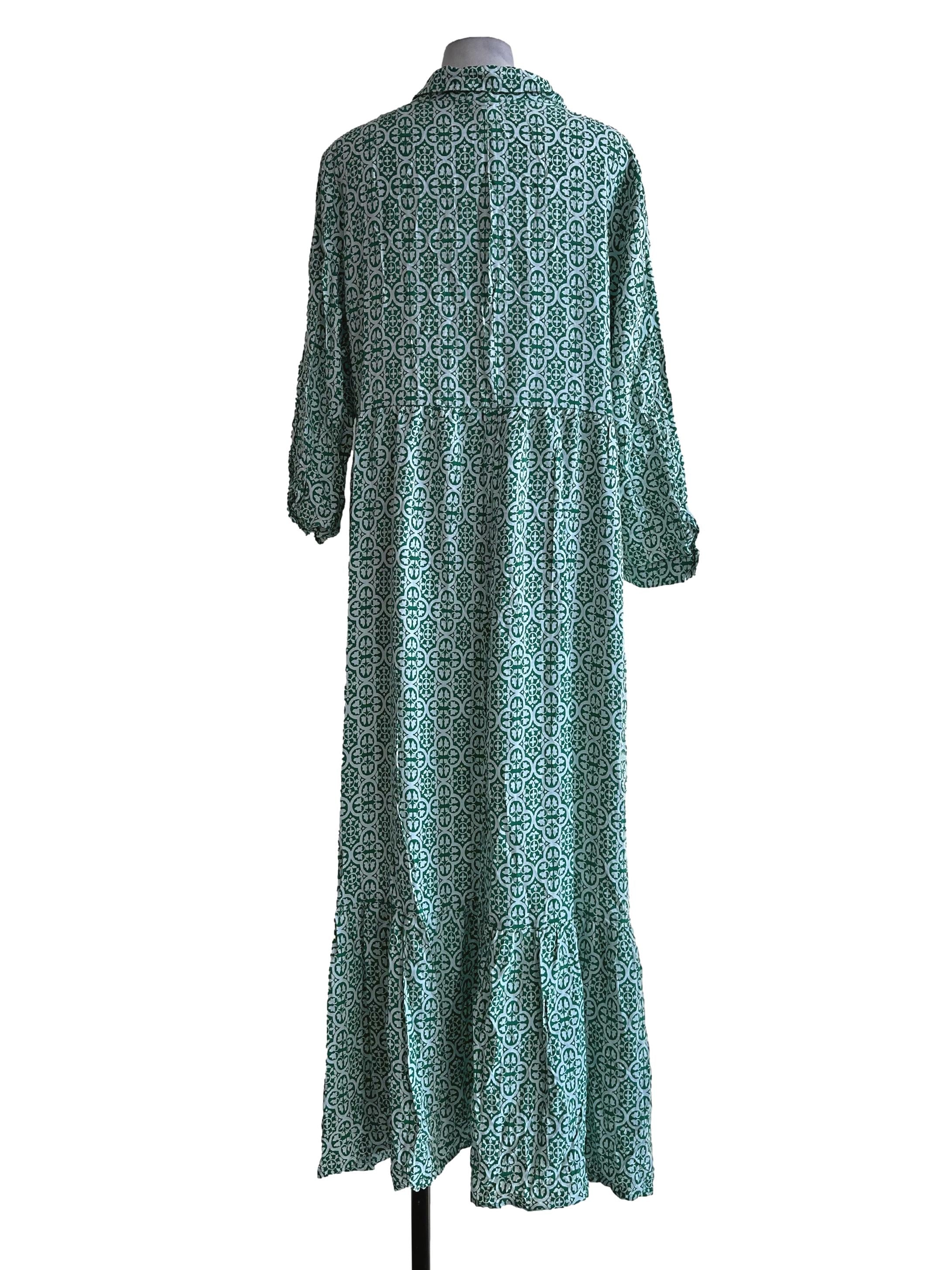 Green Abstract Clover Pattern Dress