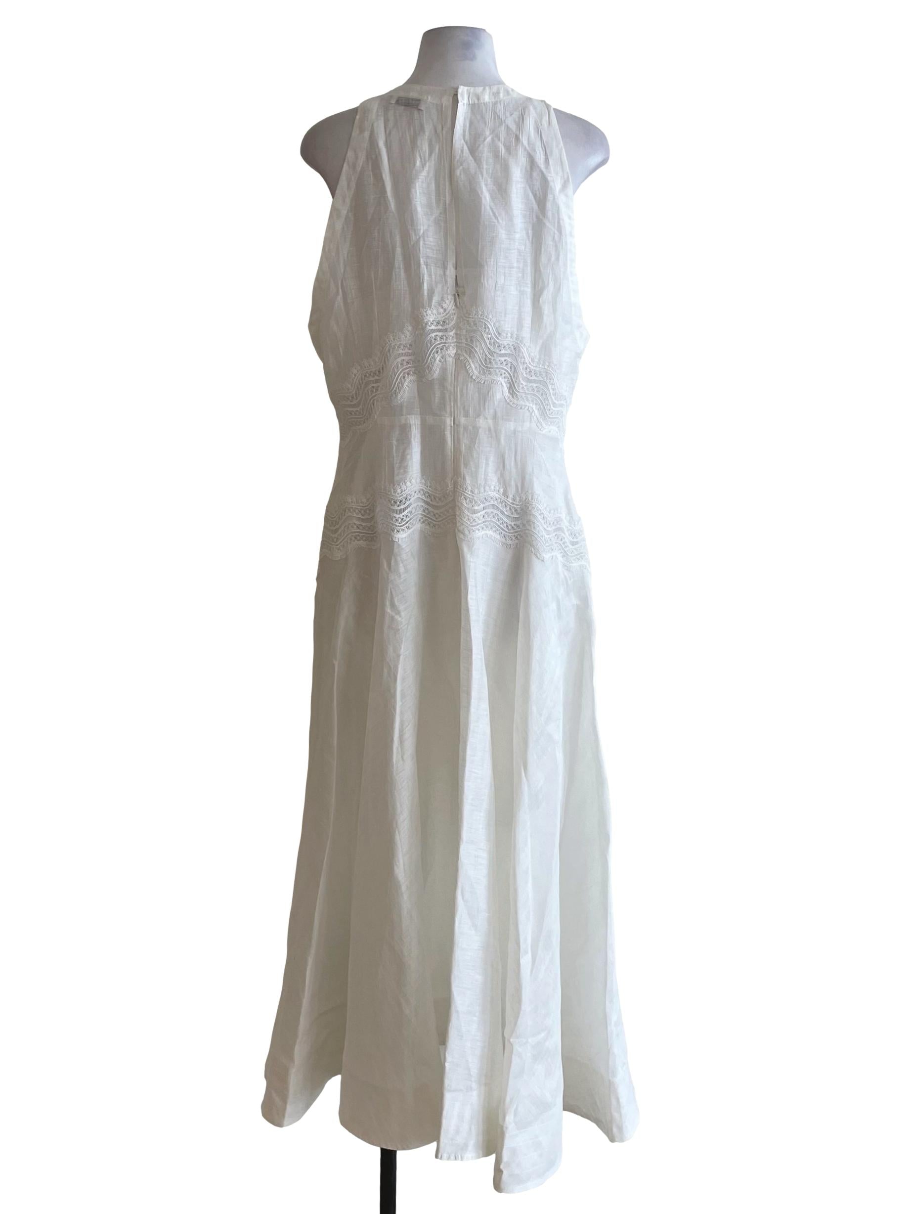 White Lace Trace Semi Circle Dress