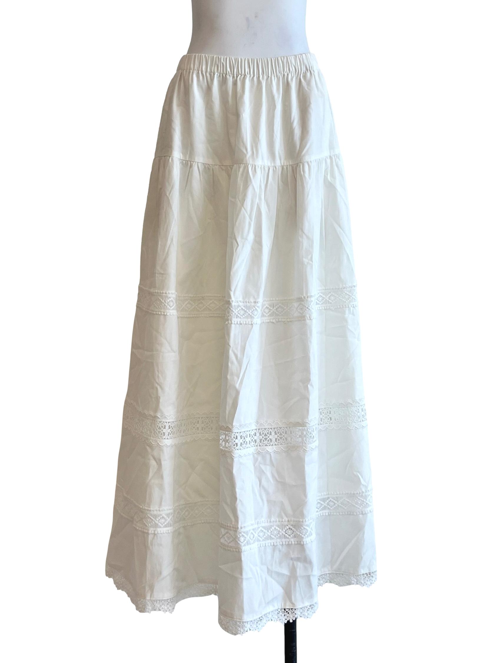 Chiffon White Maxi Skirt
