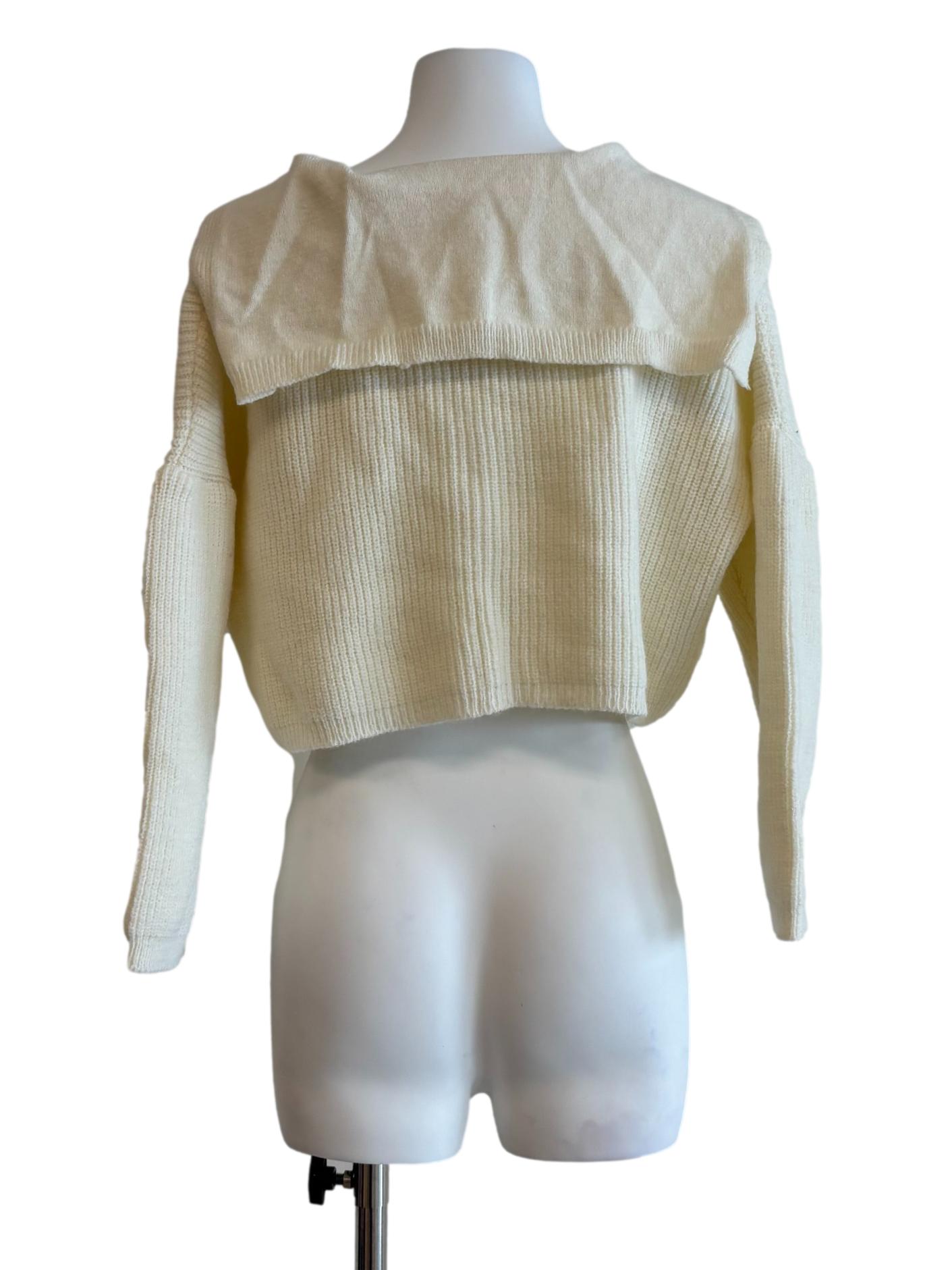 Blonde White Cape Cropped Cardigan
