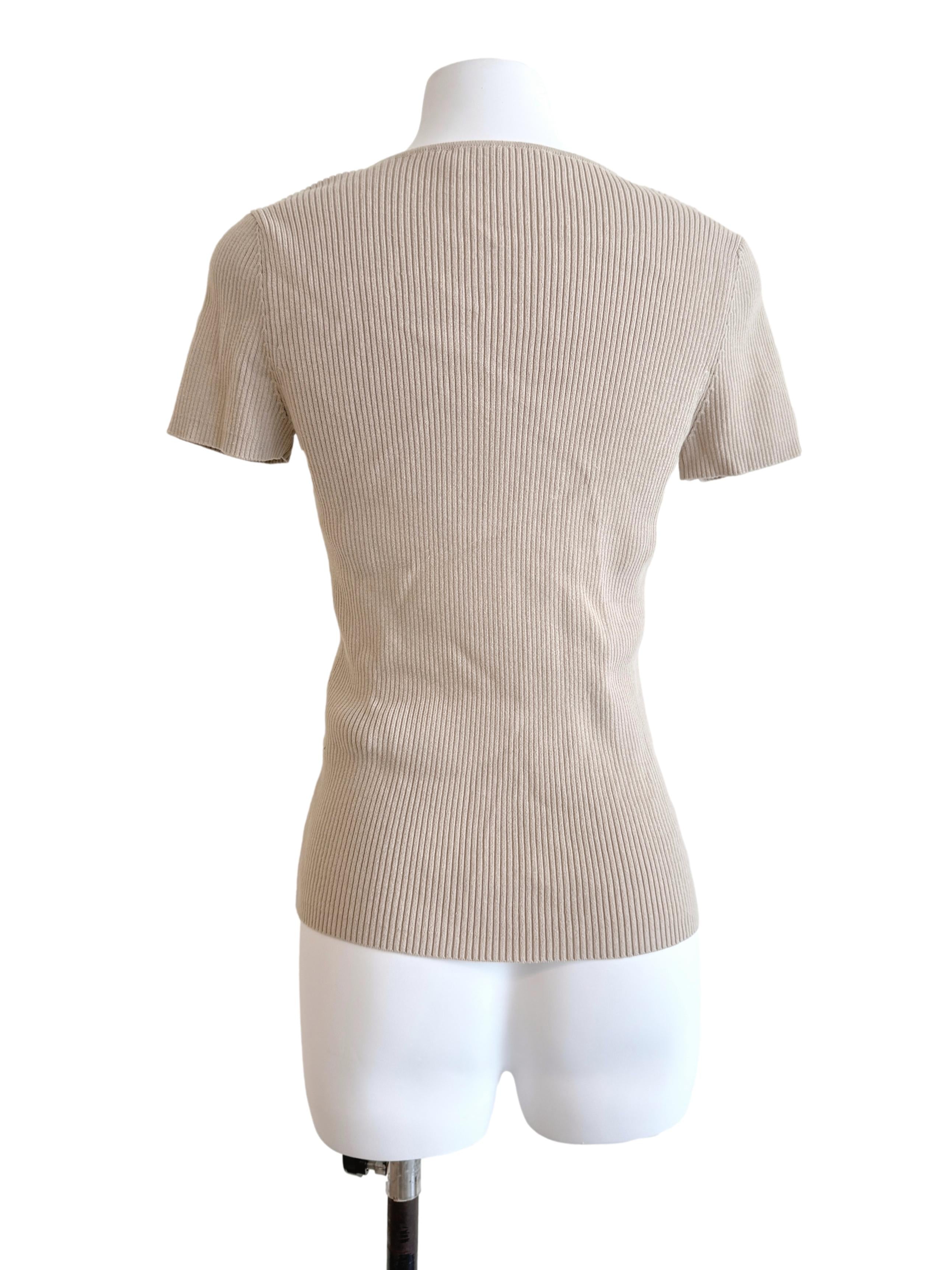 Bone Square Neck Knit Top