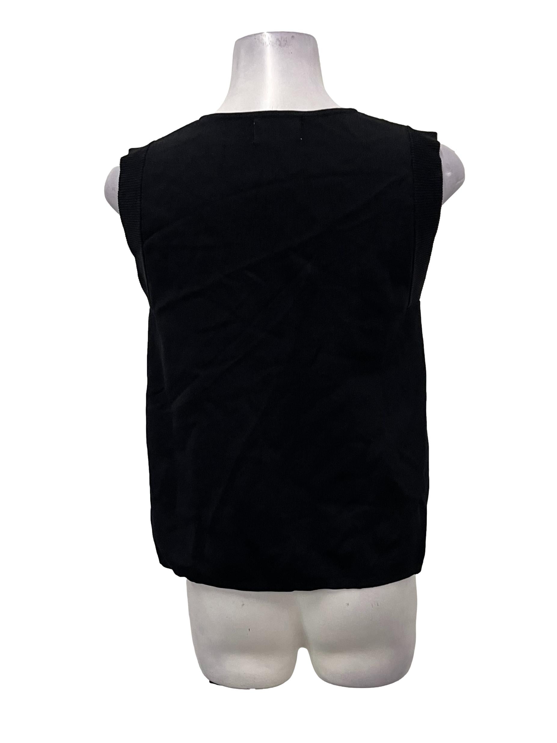 Black V-Neck Knit Vest OSN