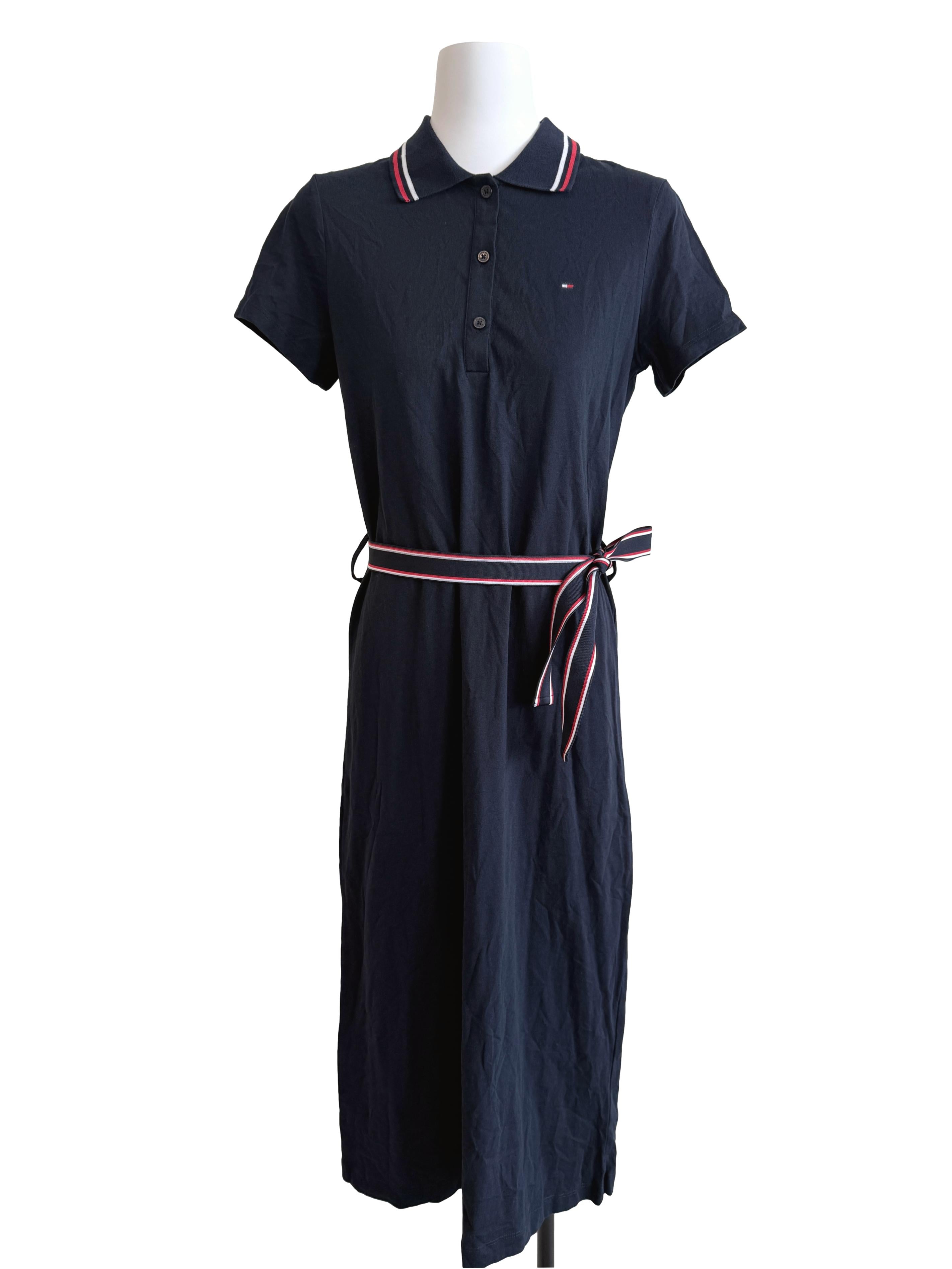Navy Blue Collared Shirt Dress