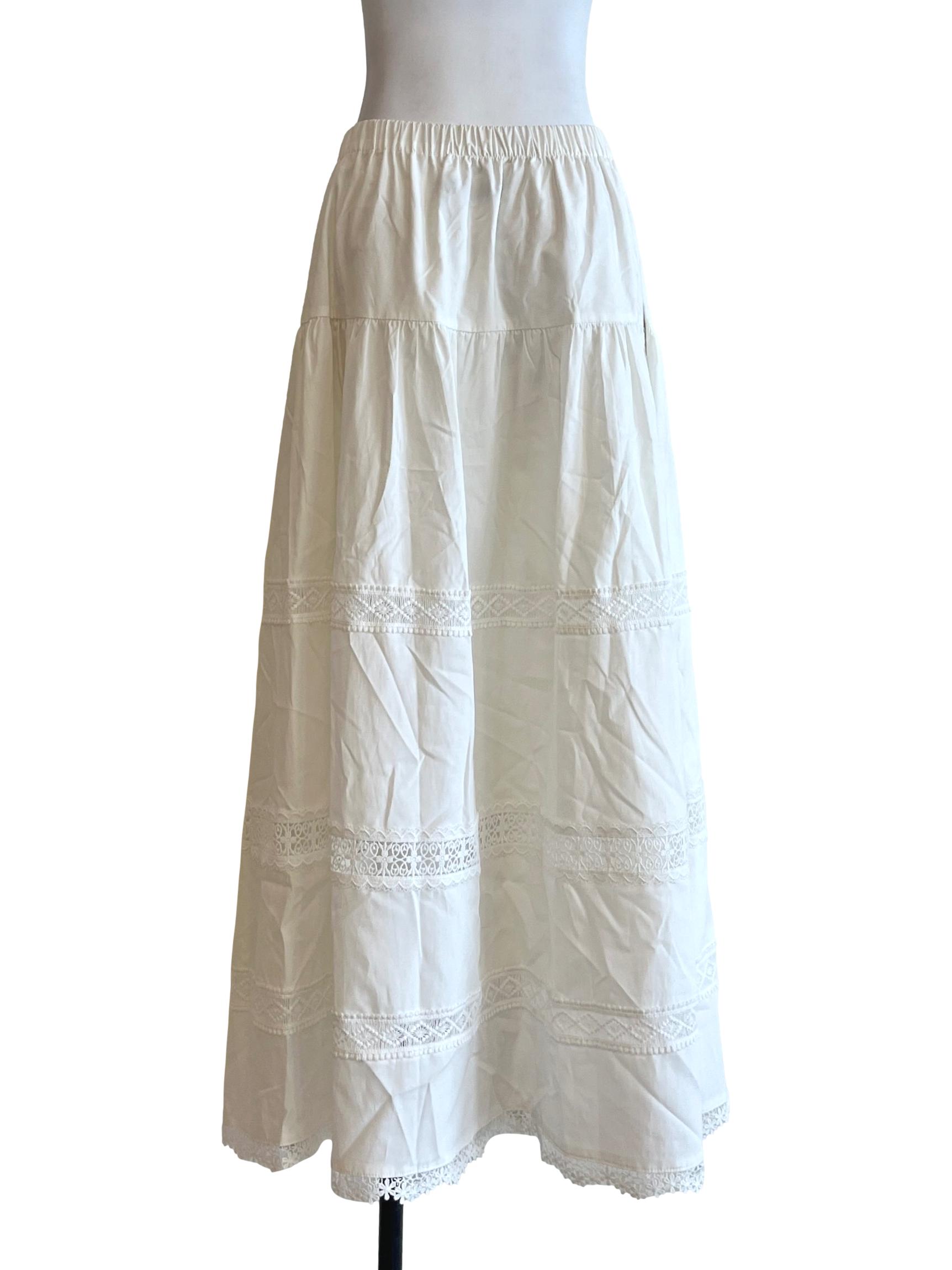 Chiffon White Maxi Skirt