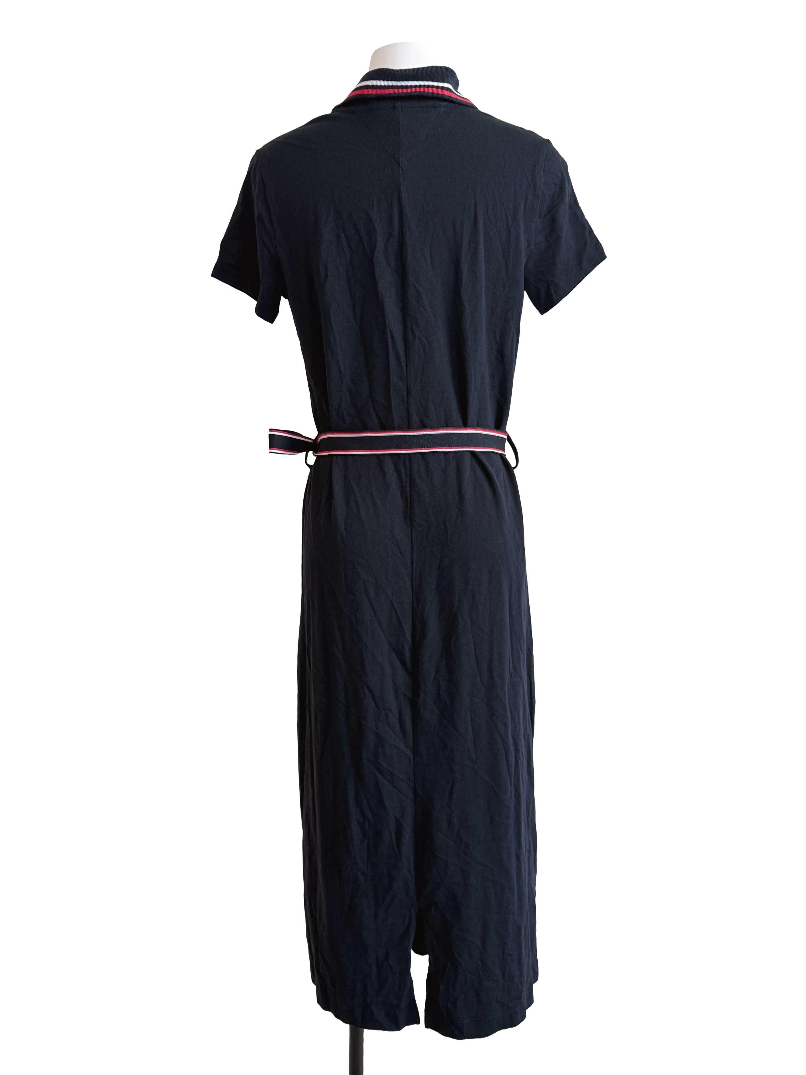 Navy Blue Collared Shirt Dress